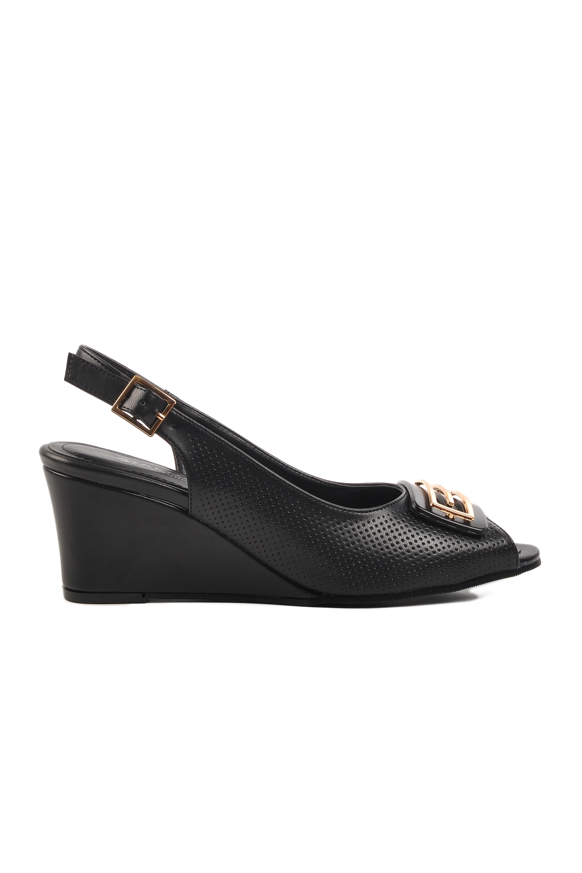 Siyah Dolgu Topuk Kadın Topuklu Ayakkabı 312334 Z - Görsel 2