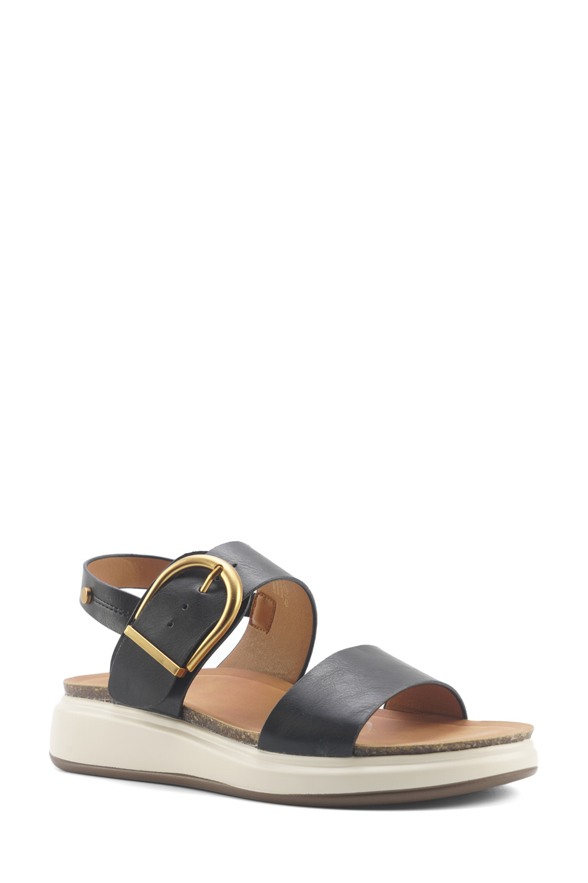 325600.Z 5FX Siyah Kadın Kalın Taban Sandalet - Görsel 3