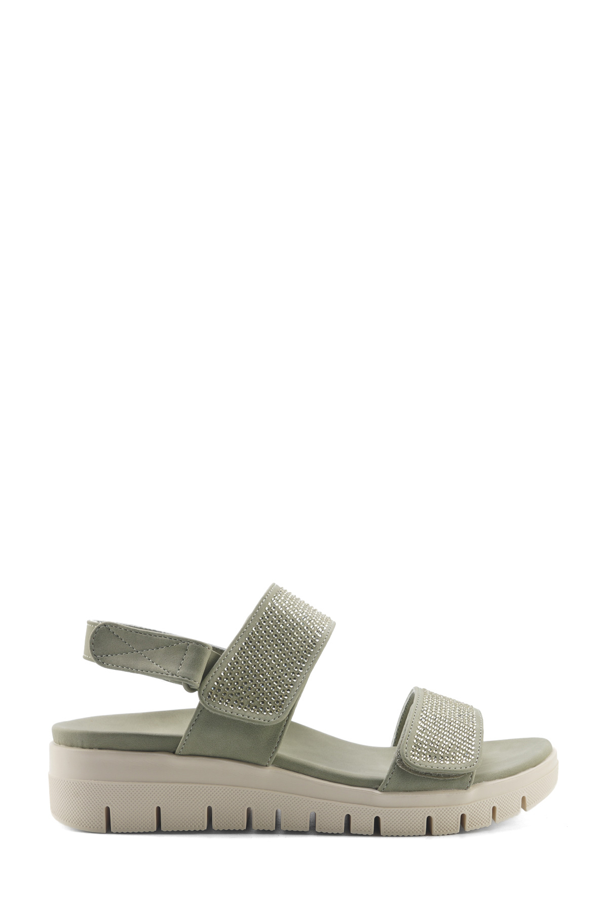 166955.Z5FX Yeşil Kadın Düz Sandalet - Görsel 2