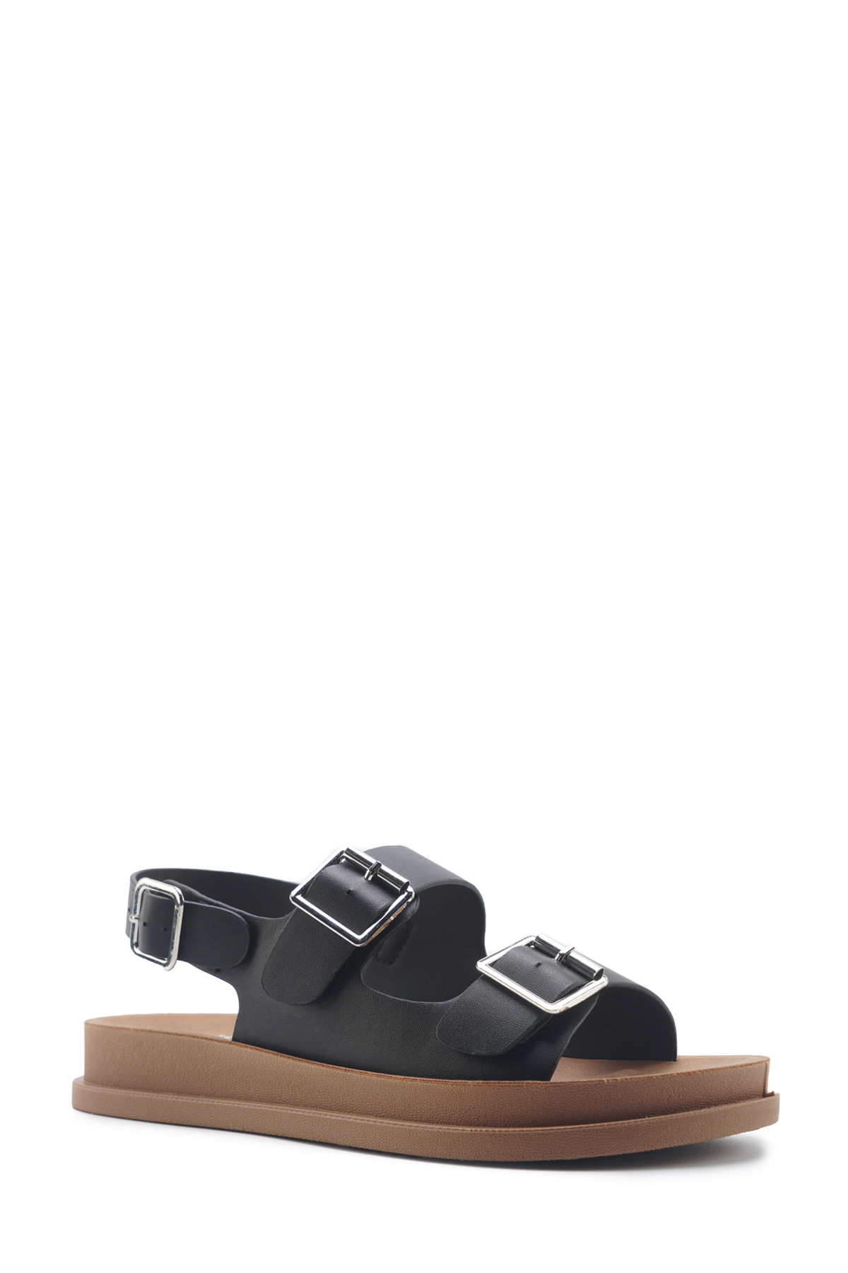 325625.Z 5FX Siyah Kadın Düz Sandalet - Görsel 3