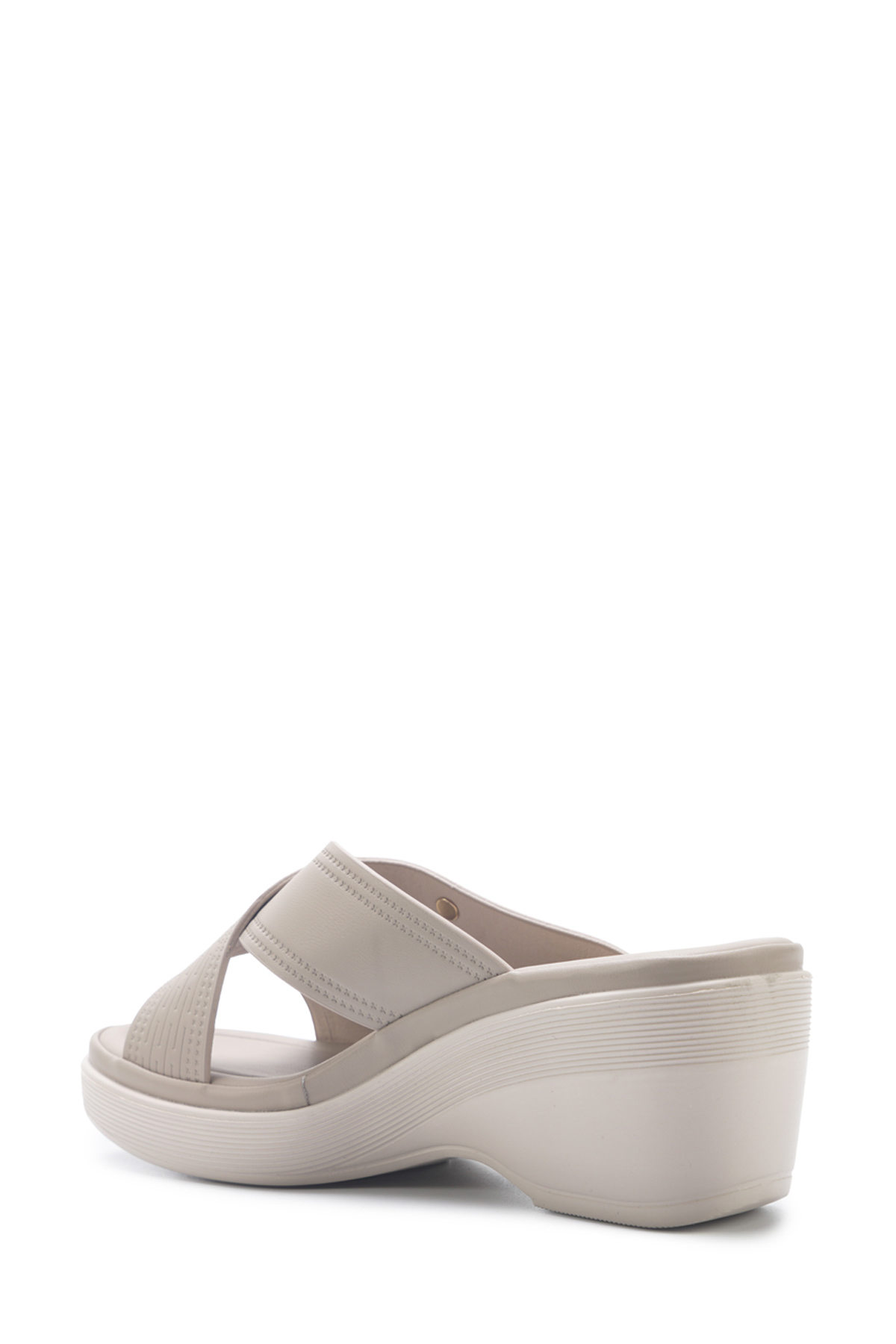 167000.Z5FX Bej Kadın Terlik - Görsel 4