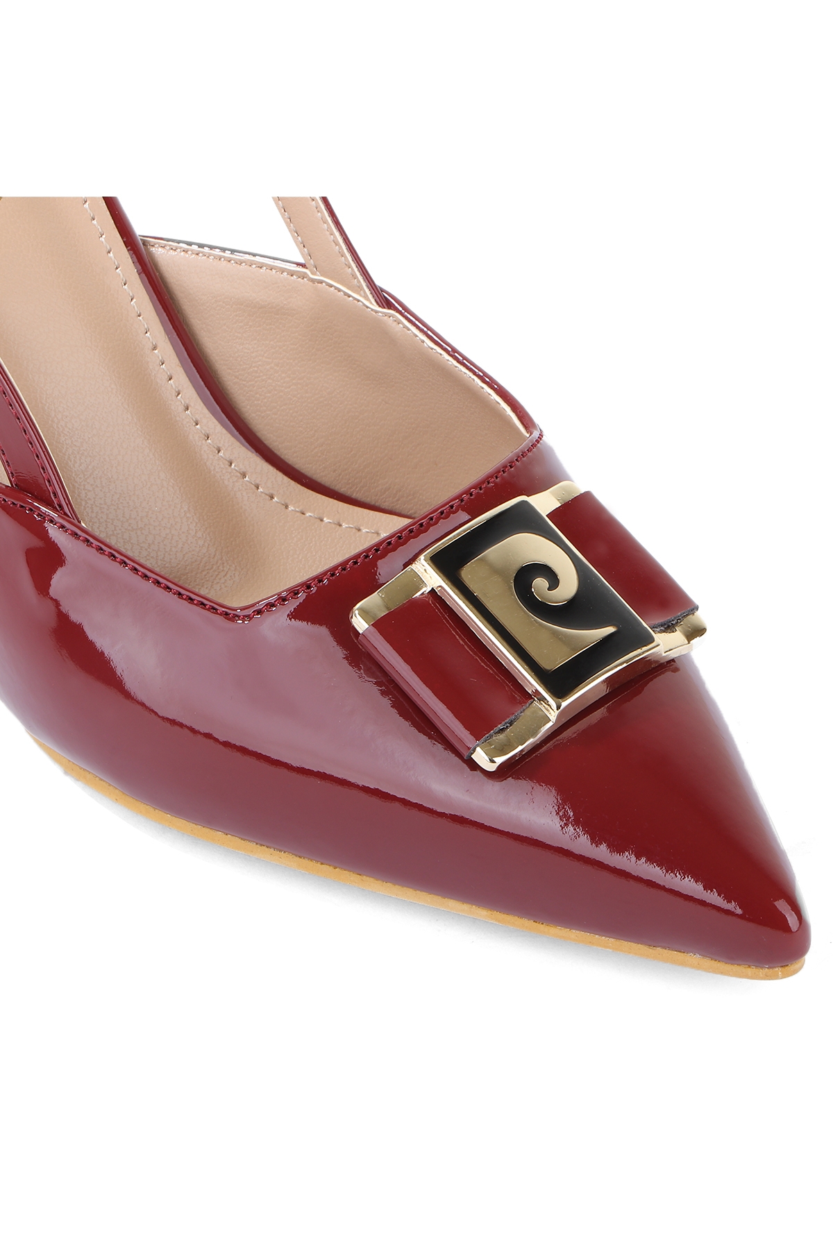 54707 Logolu 4 Cm Topuklu Kadın Ayakkabı - Görsel 5