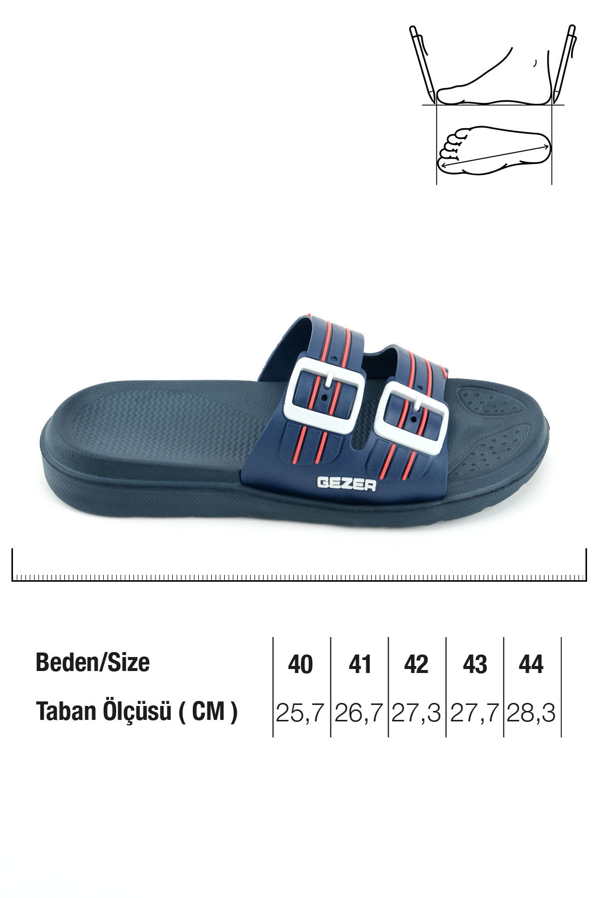 Gezer Gezer Lacivert Erkek Yazlık Eva Islak Zemine Uygun Günlük Ev Bahçe Havuz Banyo Terlik Sandalet & Terlik | Flo Lacivert - 3. görsel