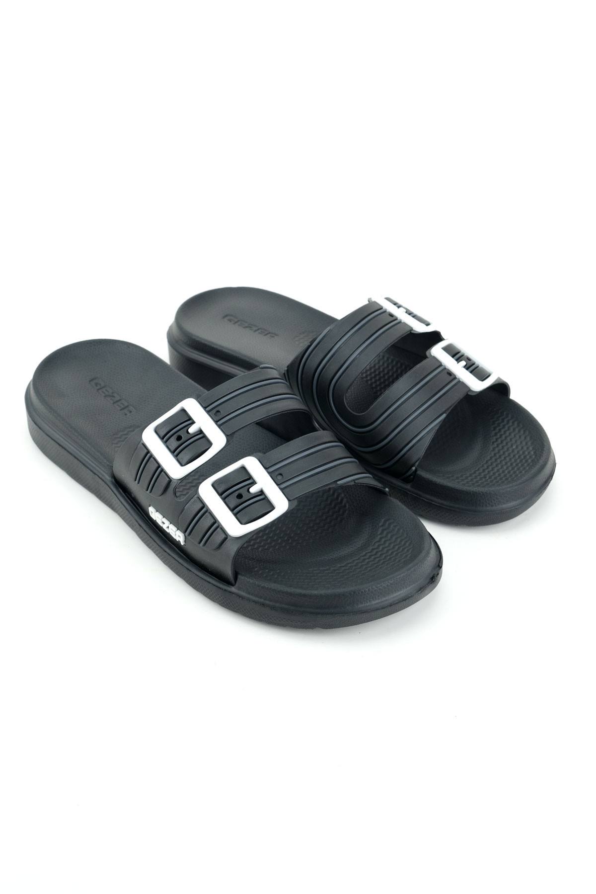 Gezer Gezer Siyah Erkek Yazlık Eva Islak Zemine Uygun Günlük Ev Bahçe Havuz Banyo Terlik Flo'da! Siyah - 4. görsel