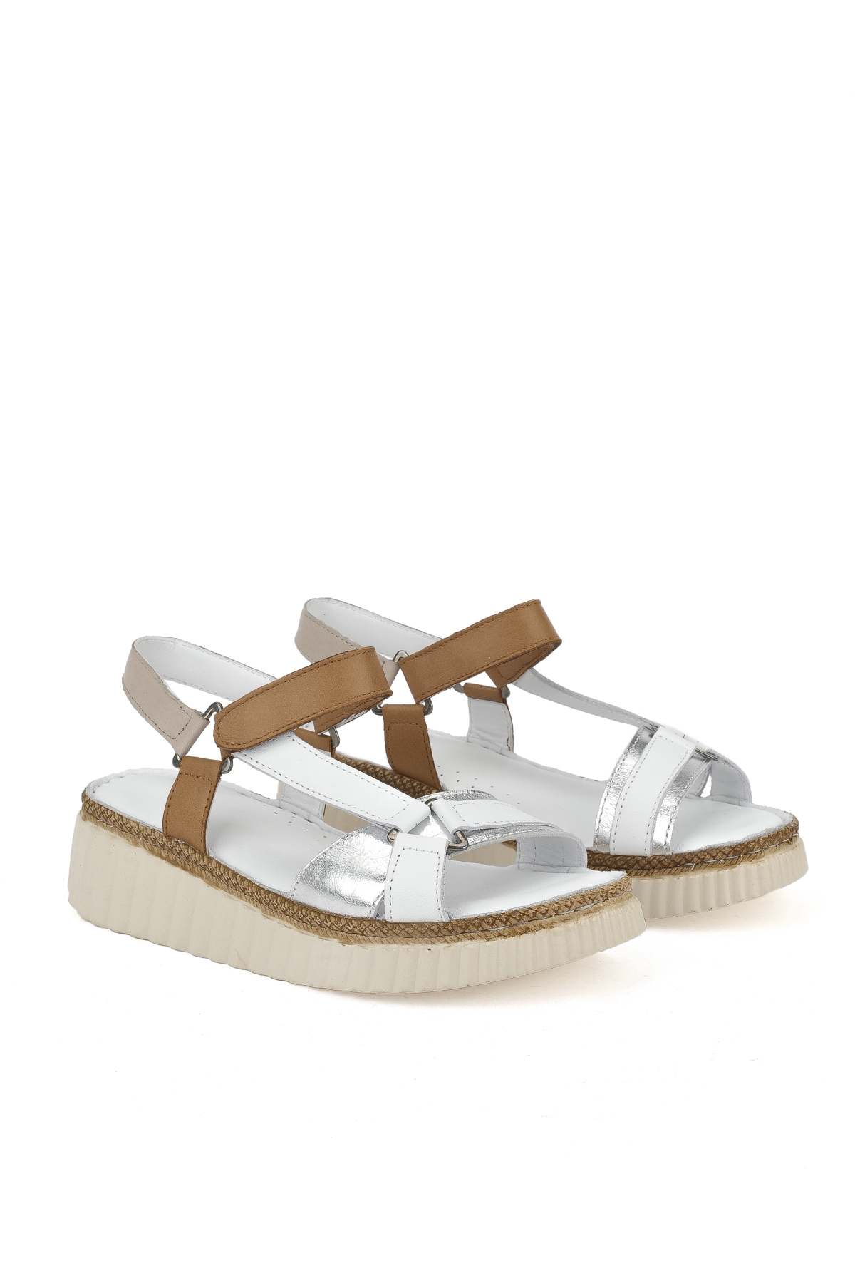 Kadın Hakiki Deri Sandalet 1511008Z413 Beyaz - Görsel 3