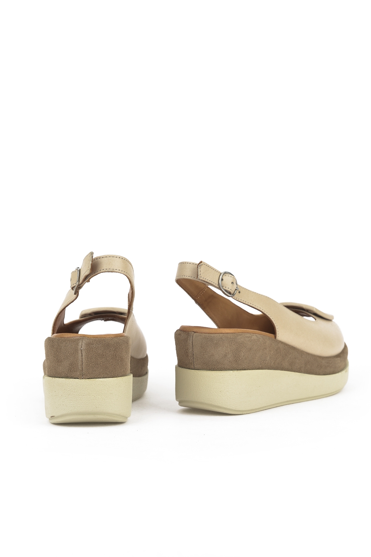 Kadın Hakiki Deri Topuklu Sandalet 151992Z21010S Bej - Görsel 4