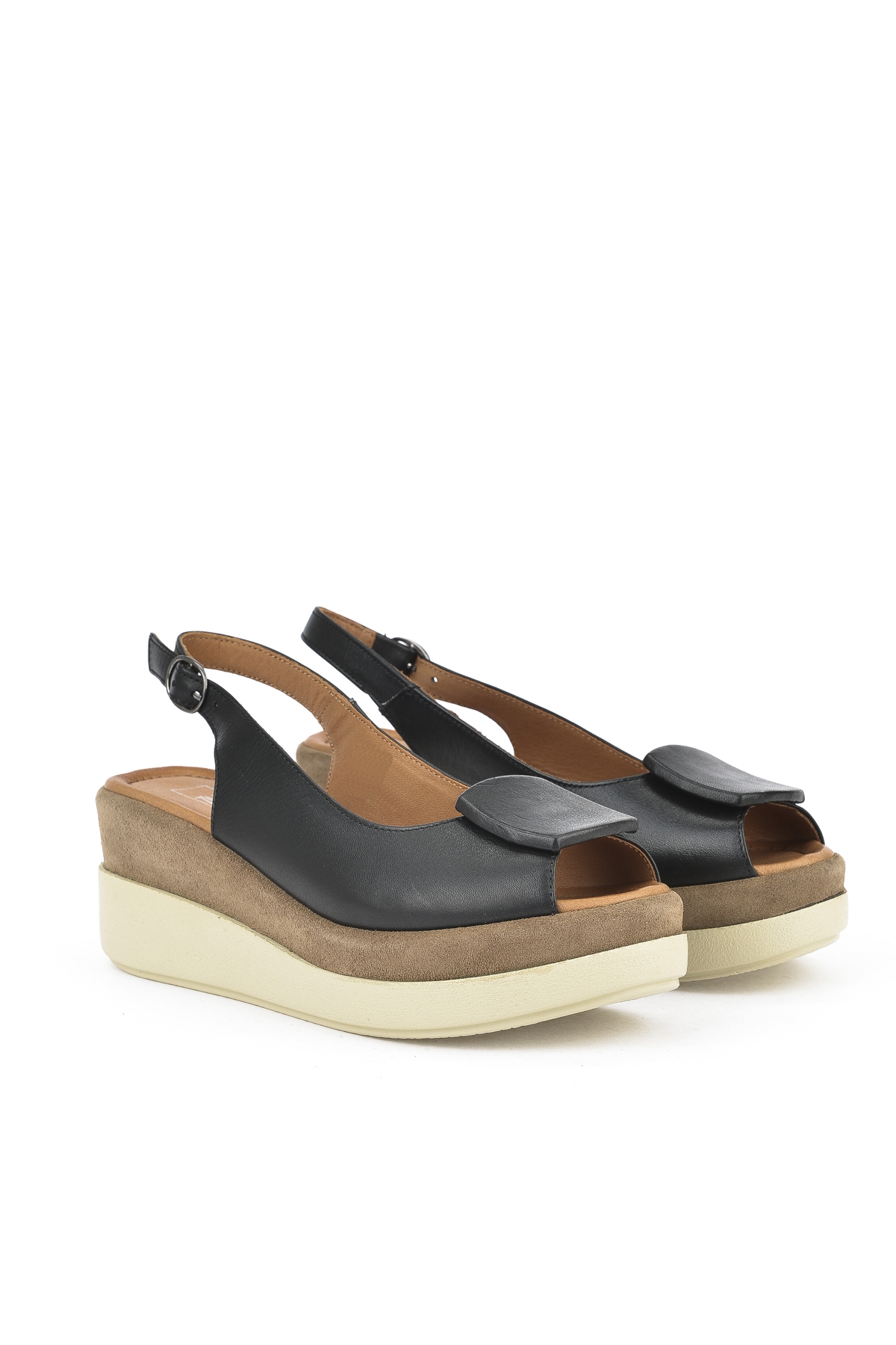 Kadın Hakiki Deri Topuklu Sandalet 151992Z21010S Siyah - Görsel 3