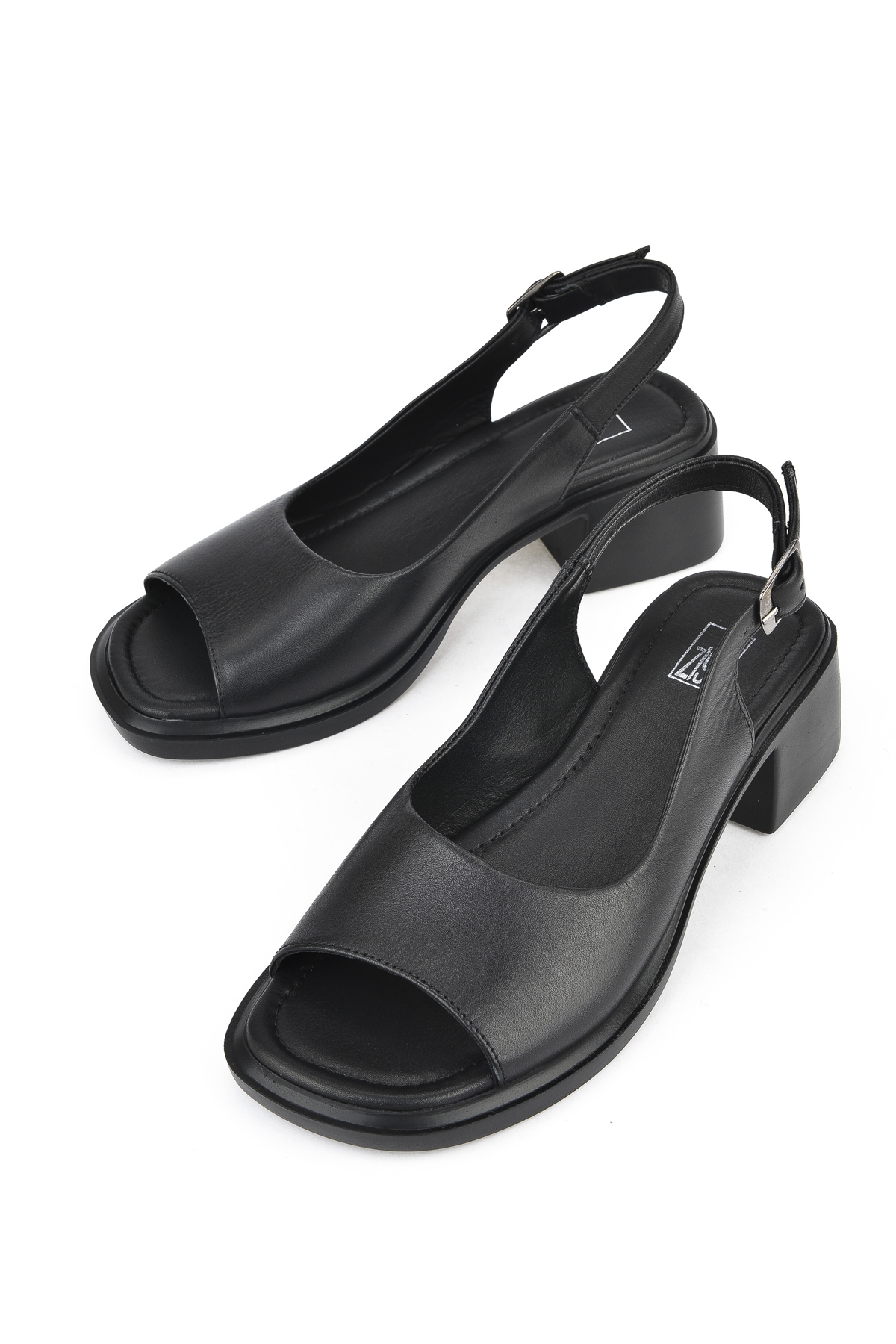 Kadın Hakiki Deri Topuklu Sandalet 151992Z8004 Siyah - Görsel 6