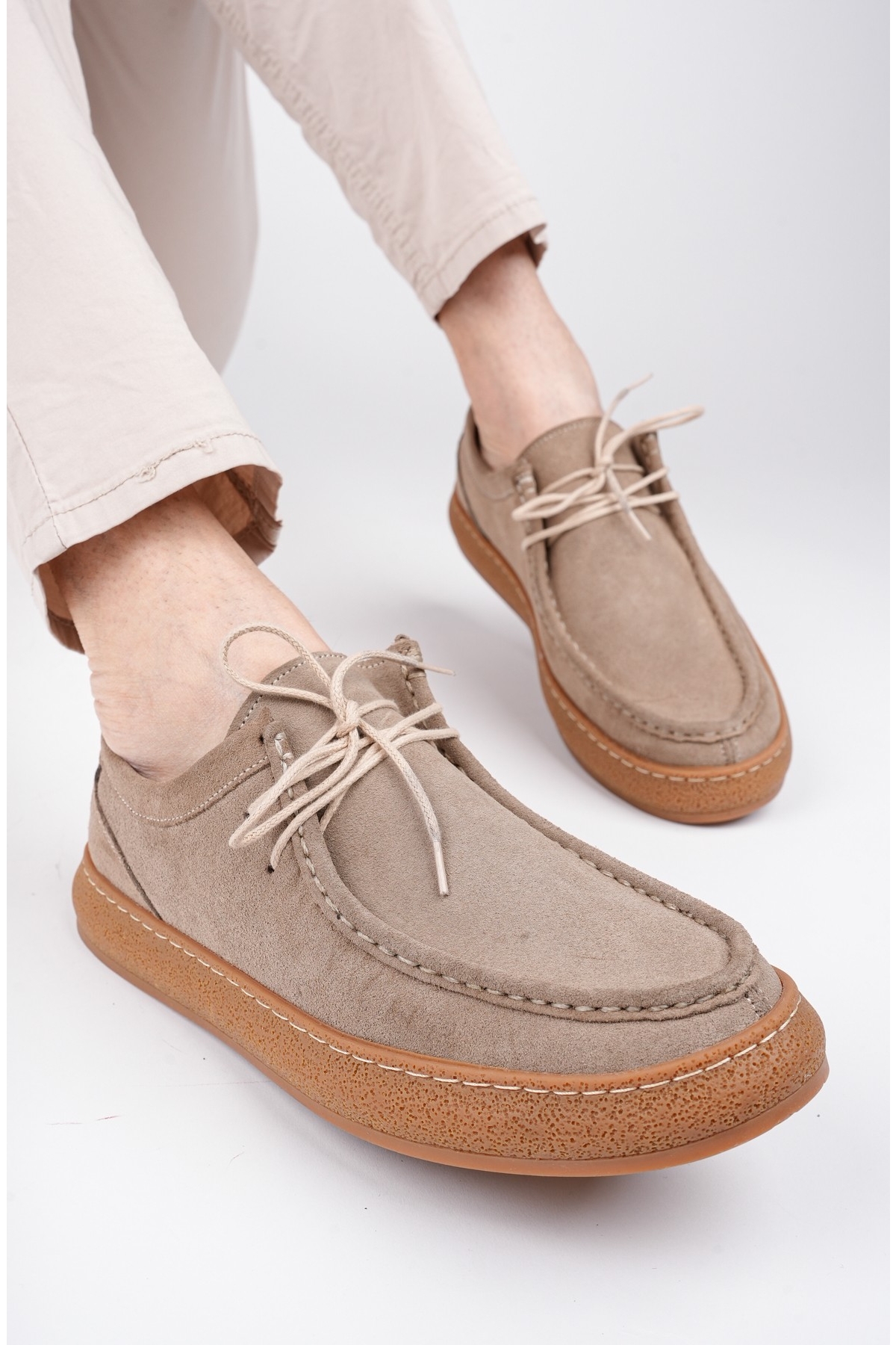 SANCHEZ Klasik Hakiki Deri Günlük Ortopedik Bağcıklı Erkek Casual Ayakkabı - Görsel 3