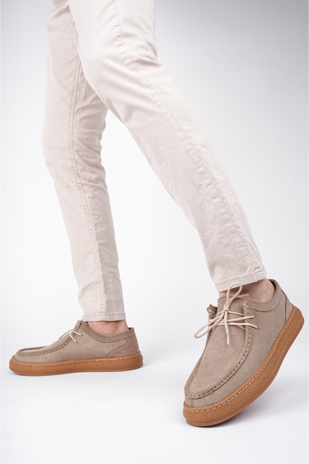 SANCHEZ Klasik Hakiki Deri Günlük Ortopedik Bağcıklı Erkek Casual Ayakkabı - Görsel 4