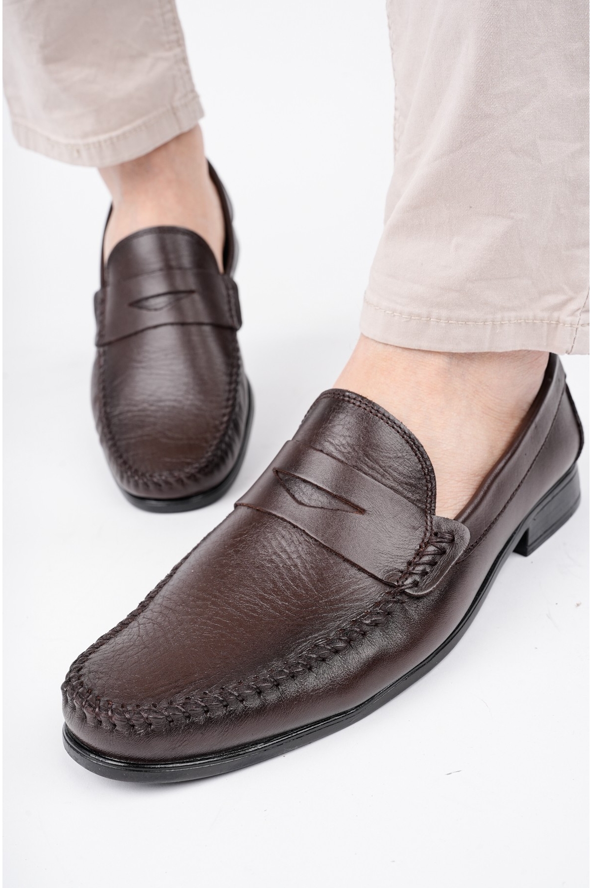 ENZO Garantili Klasik Hakiki Deri Günlük Erkek Ayakkabı - Görsel 6