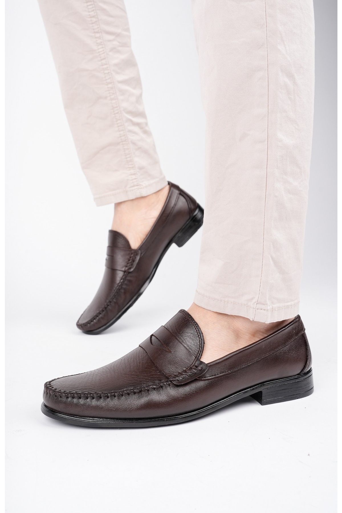 ENZO Garantili Klasik Hakiki Deri Günlük Erkek Ayakkabı - Görsel 7