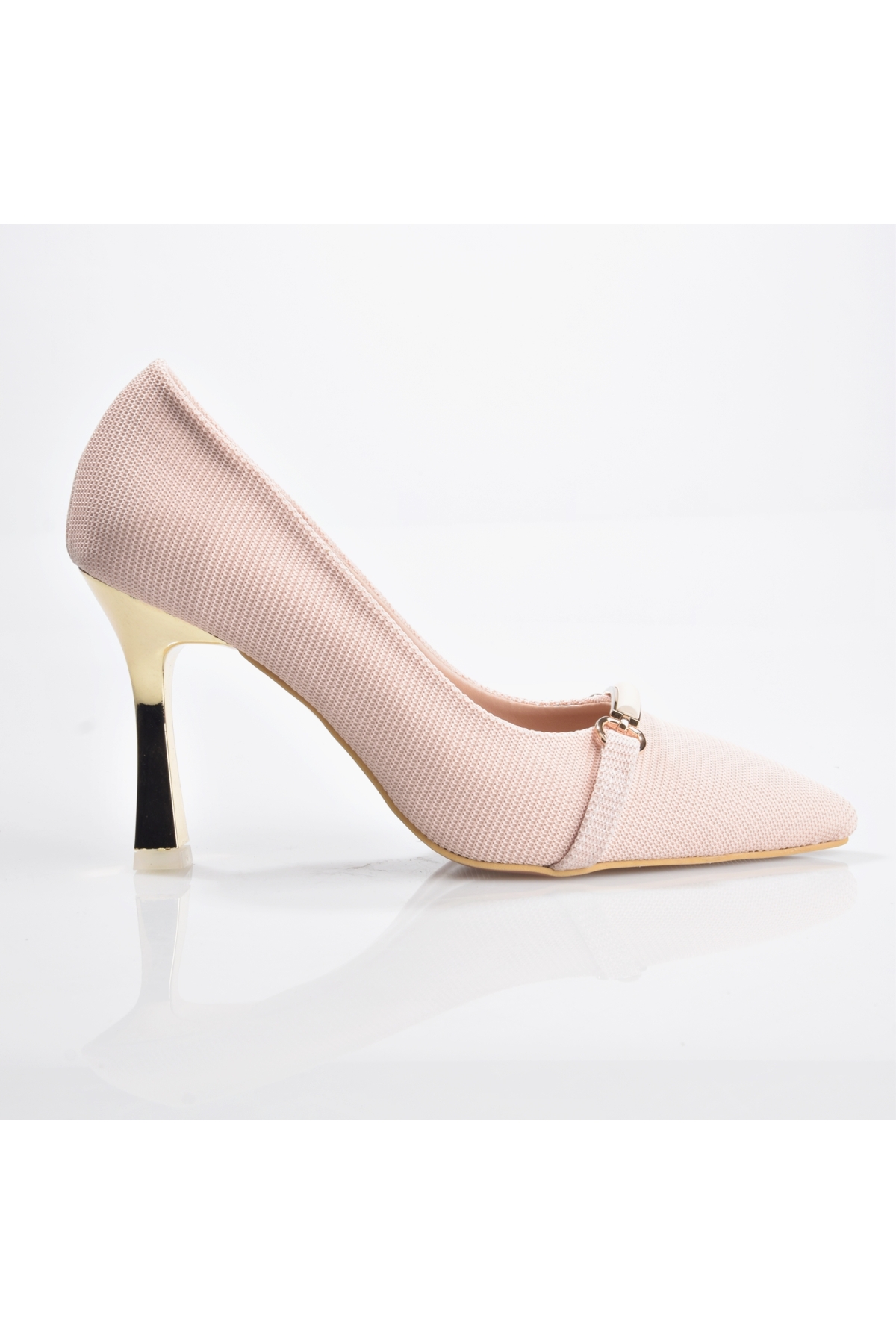 New Angel 874 Kadın Gold Topuk Topuklu Ayakkabı - Görsel 2