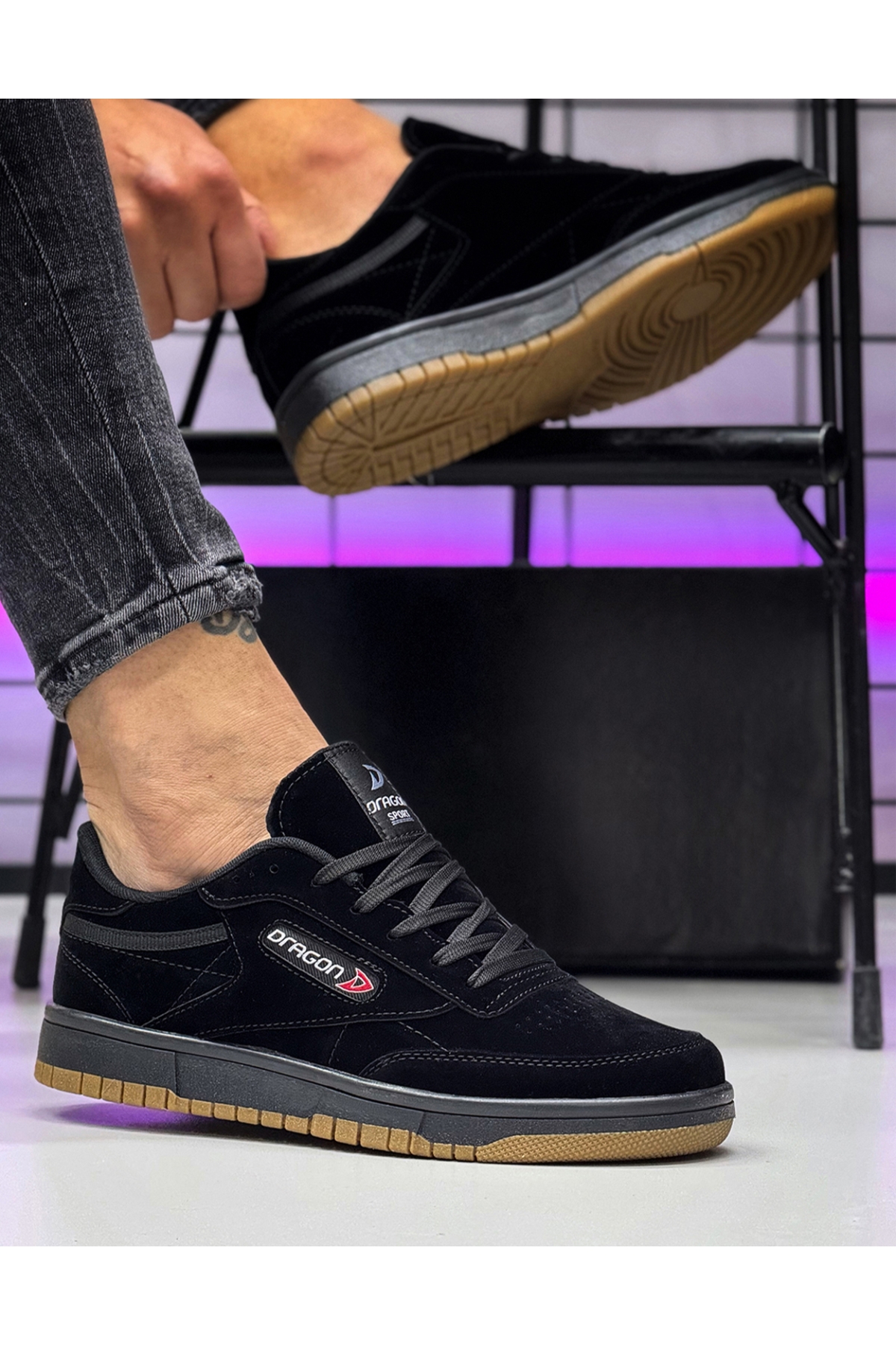 Dragon Erkek Mevsimlik Sneaker Ayakkabı Siyah Siyah - Görsel 2