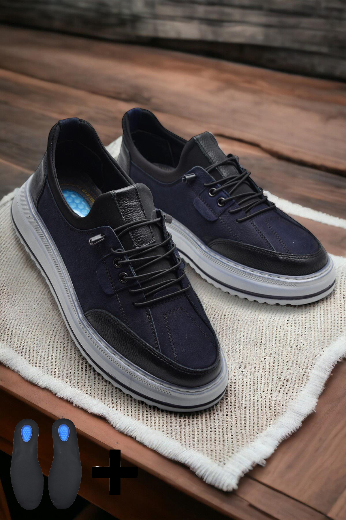TAB550 Topuk Jelli Ortopedik Taban Hakiki Deri Erkek Ayakkabı Casual Günlük Erkek Ayakkabı POLİ Hafif Taban - Görsel 3