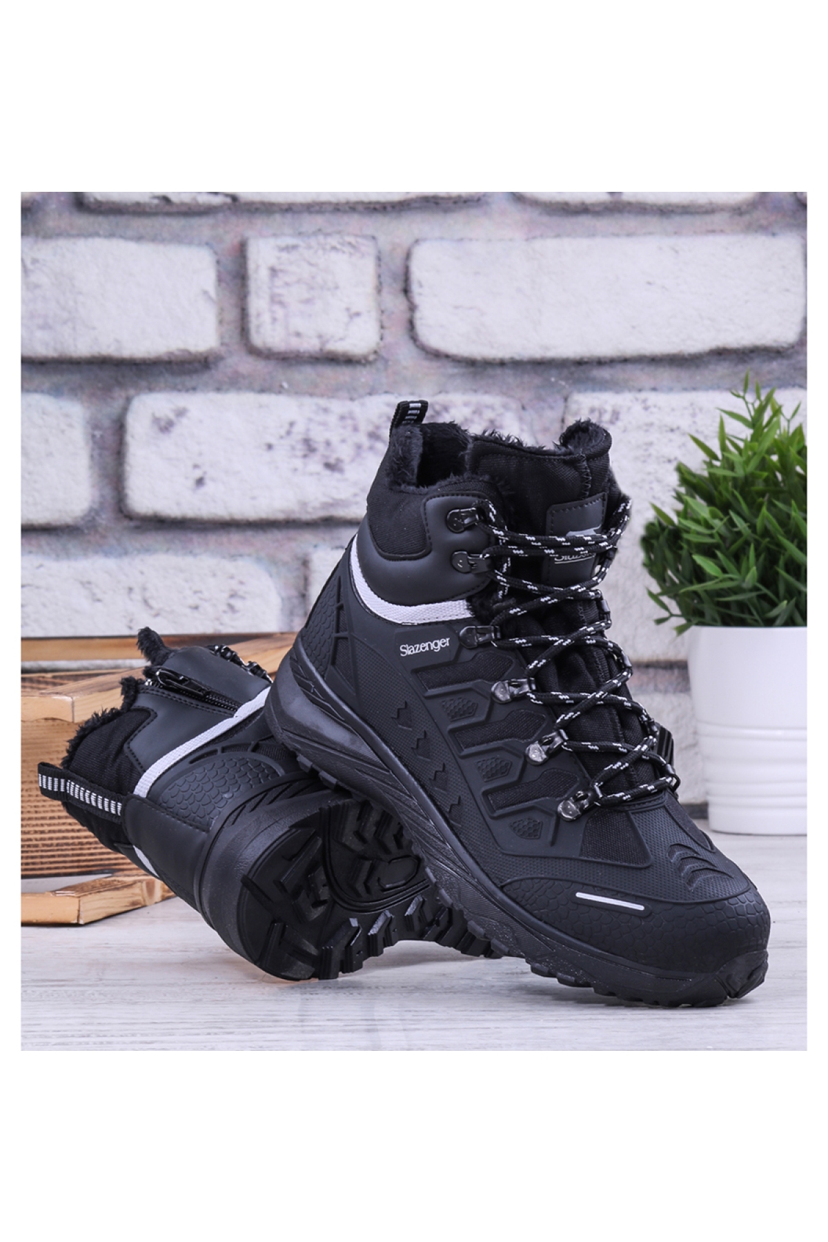 Slazenger Hidra Su Soğuk Dayanıklı Kışlık Erkek Bot Siyah-siyah - Görsel 4