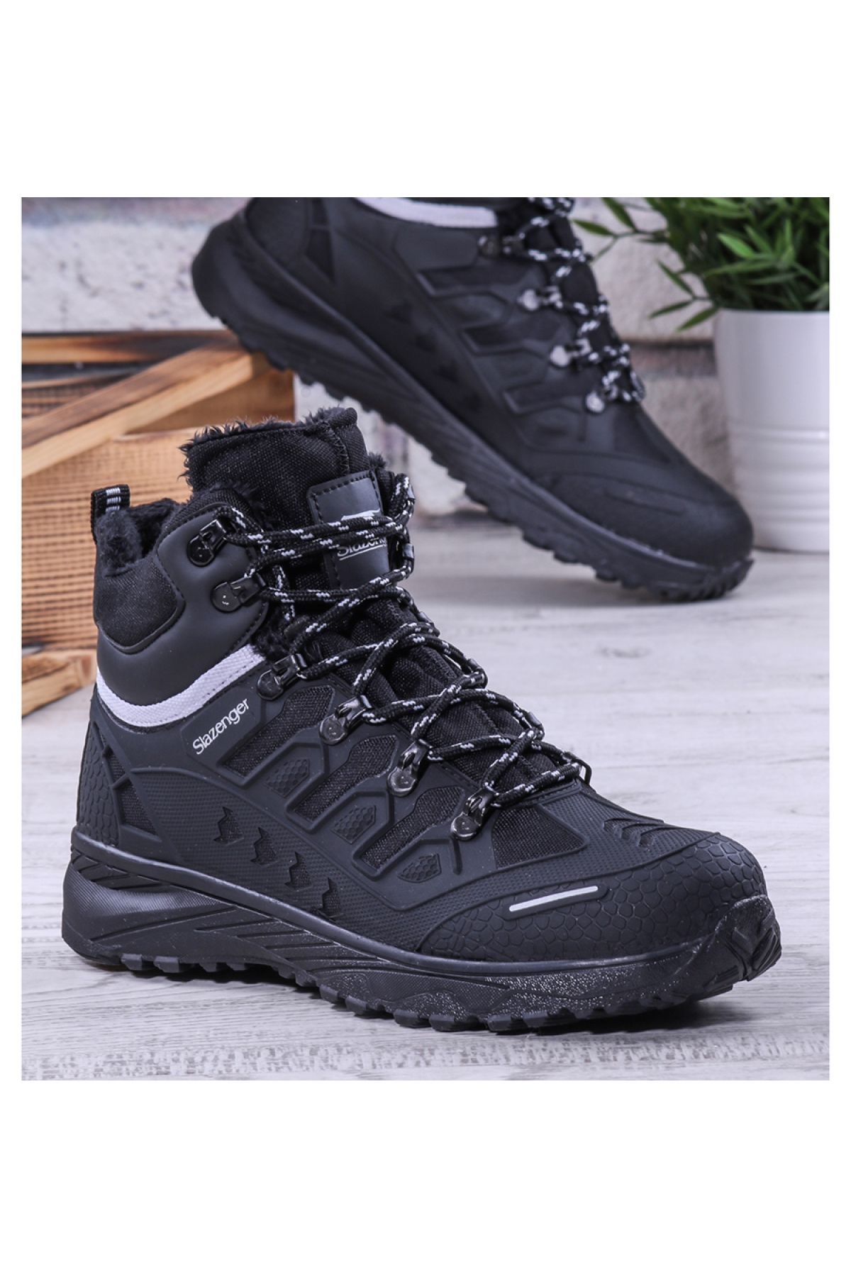 Slazenger Hidra Su Soğuk Dayanıklı Kışlık Erkek Bot Siyah-siyah - Görsel 5