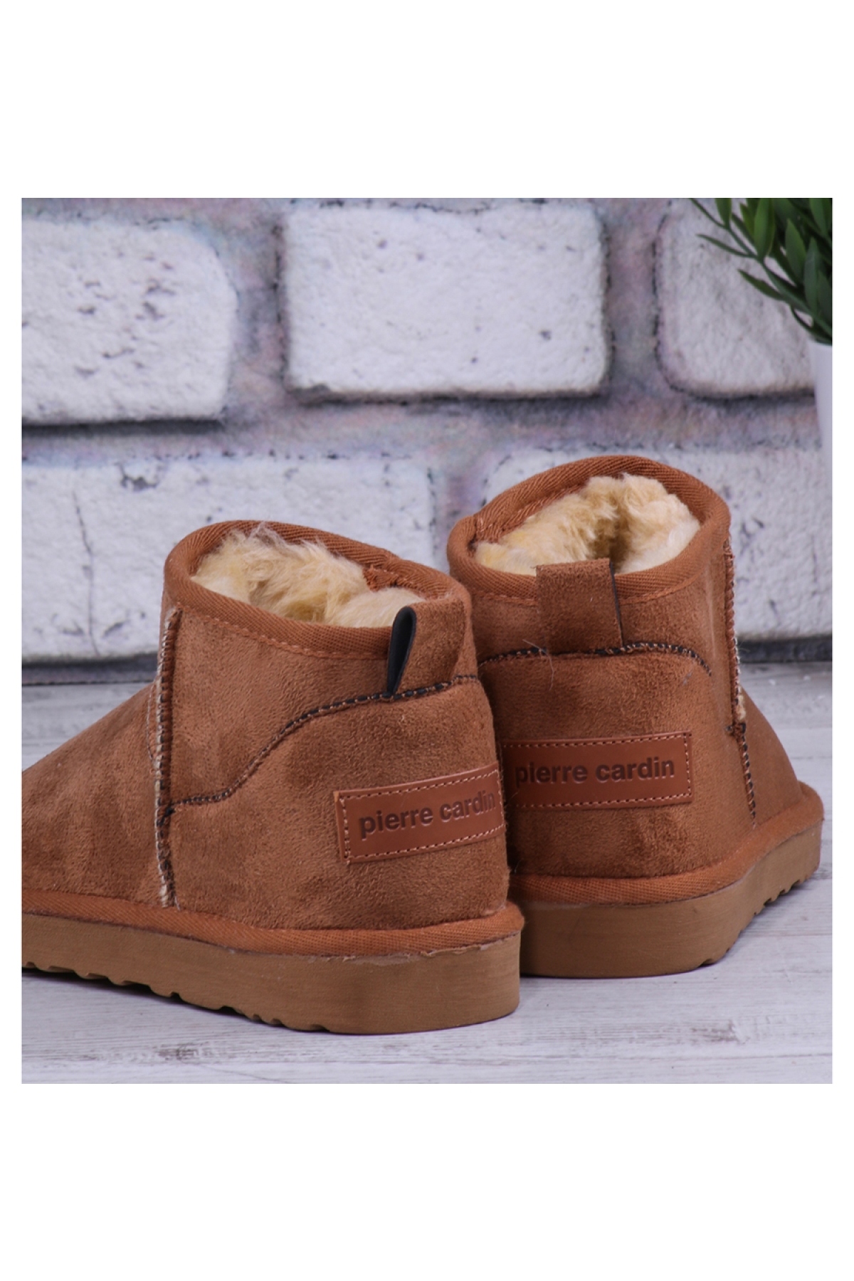 Ug Kısa Süet Kadife Kadın Bot Kışlık Taba - Görsel 6