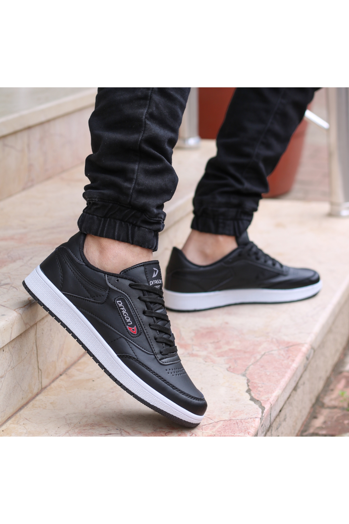 Ayakkabix Sneaker Erkek Spor Ayakkabı Günlük Yürüyüş Siyah-beyaz-cilt - Görsel 6