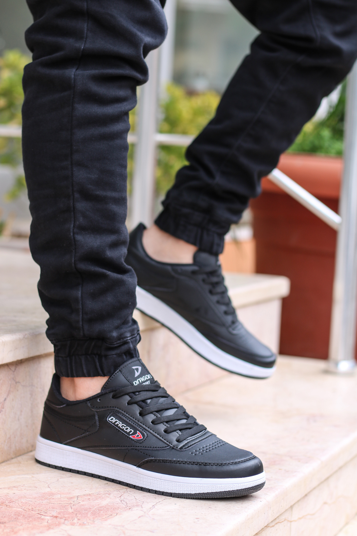 Ayakkabix Dragon Sneaker Erkek Spor Ayakkabı Siyah-beyaz-cilt - Görsel 2