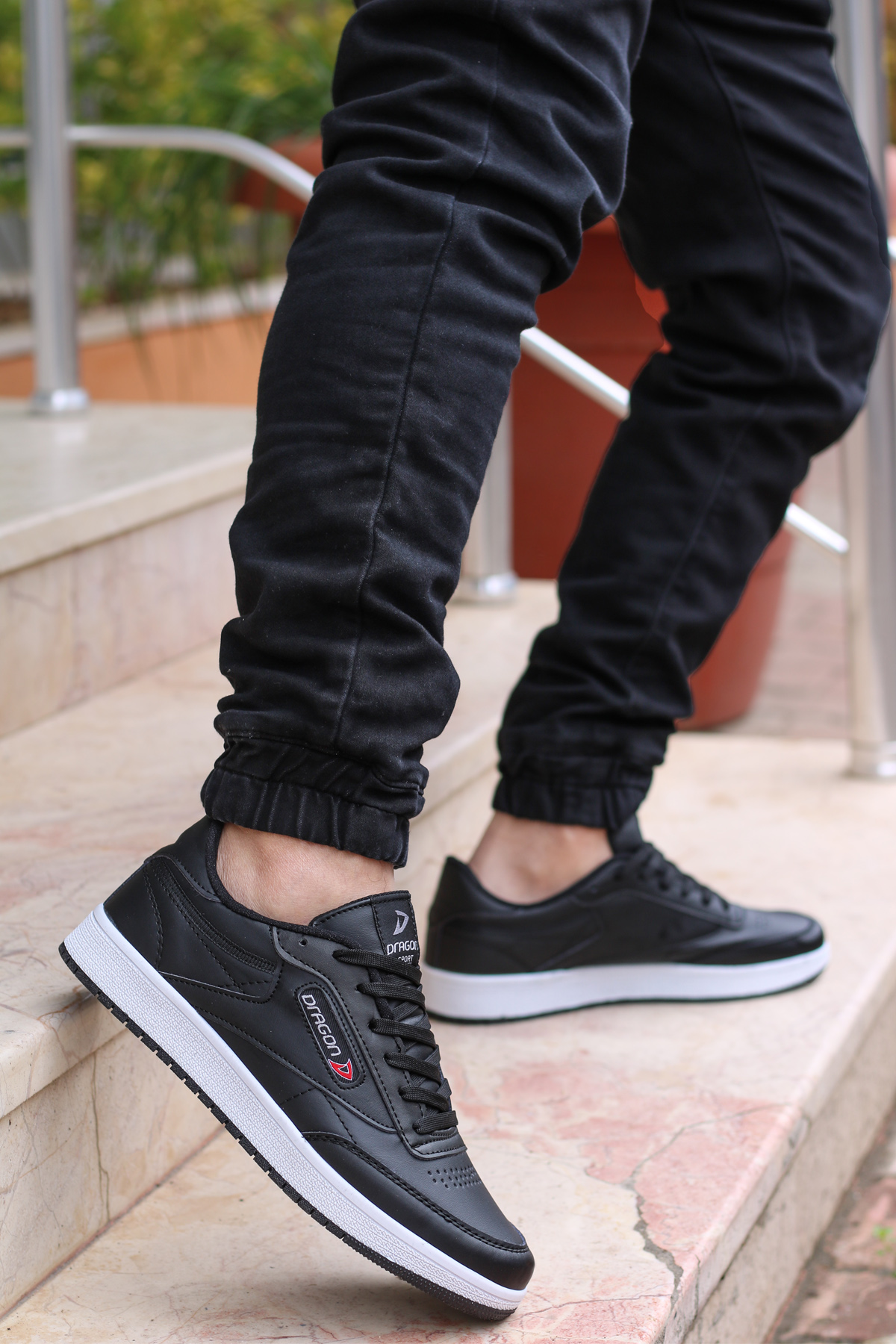 Ayakkabix Dragon Sneaker Erkek Spor Ayakkabı Siyah-beyaz-cilt - Görsel 4