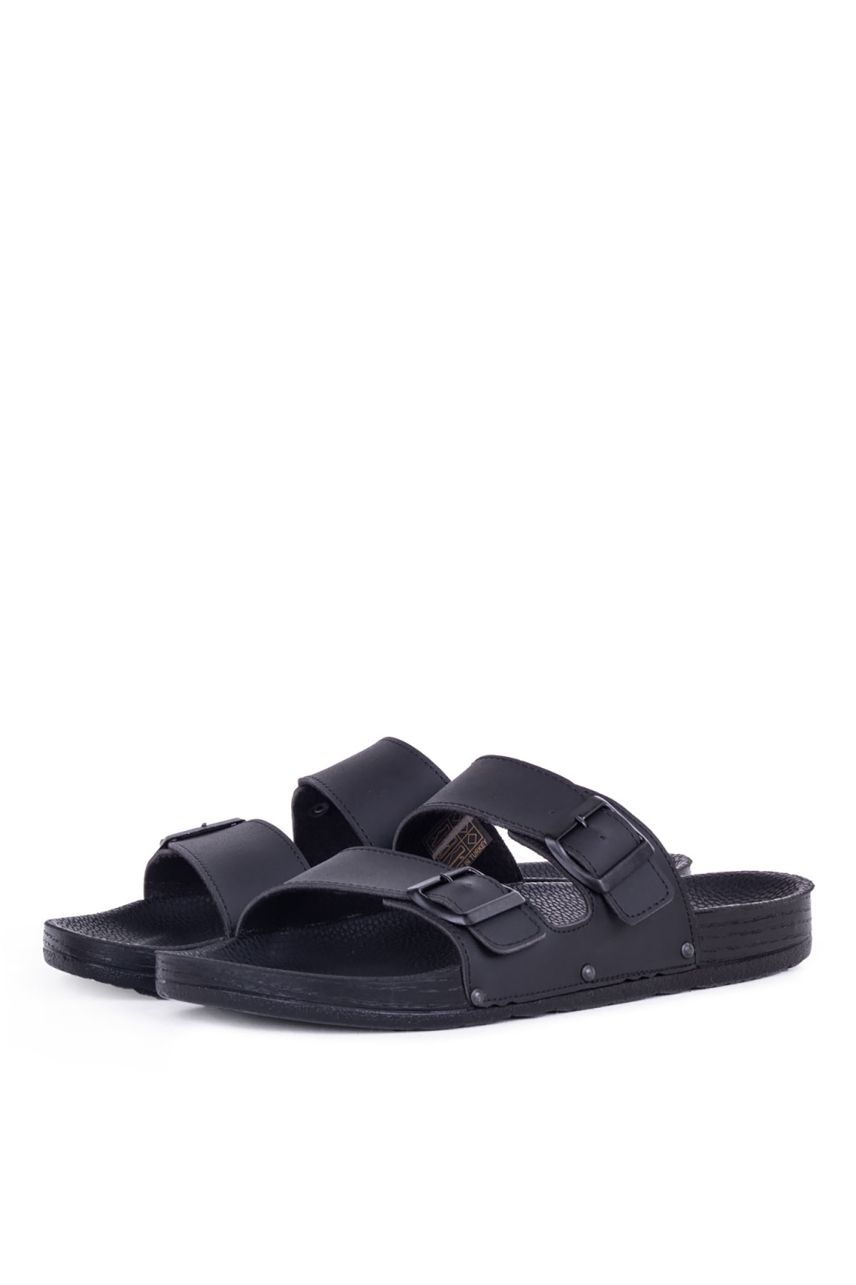 Bahamma Günlük İki Tokalı Erkek Terlik 7038 Siyah - Görsel 4