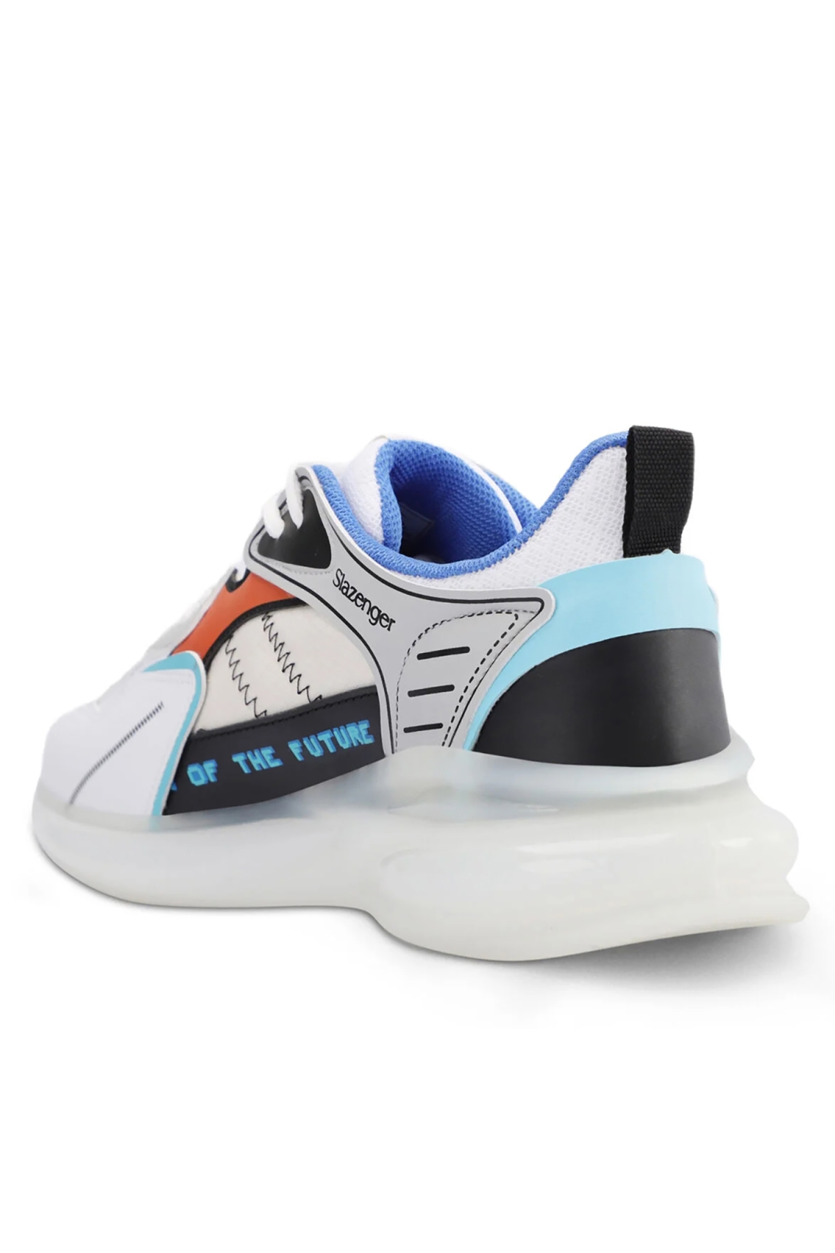 Erkek Spor Ayakkabı Sneaker Şeffaf Balon Taban Beyaz - Görsel 4