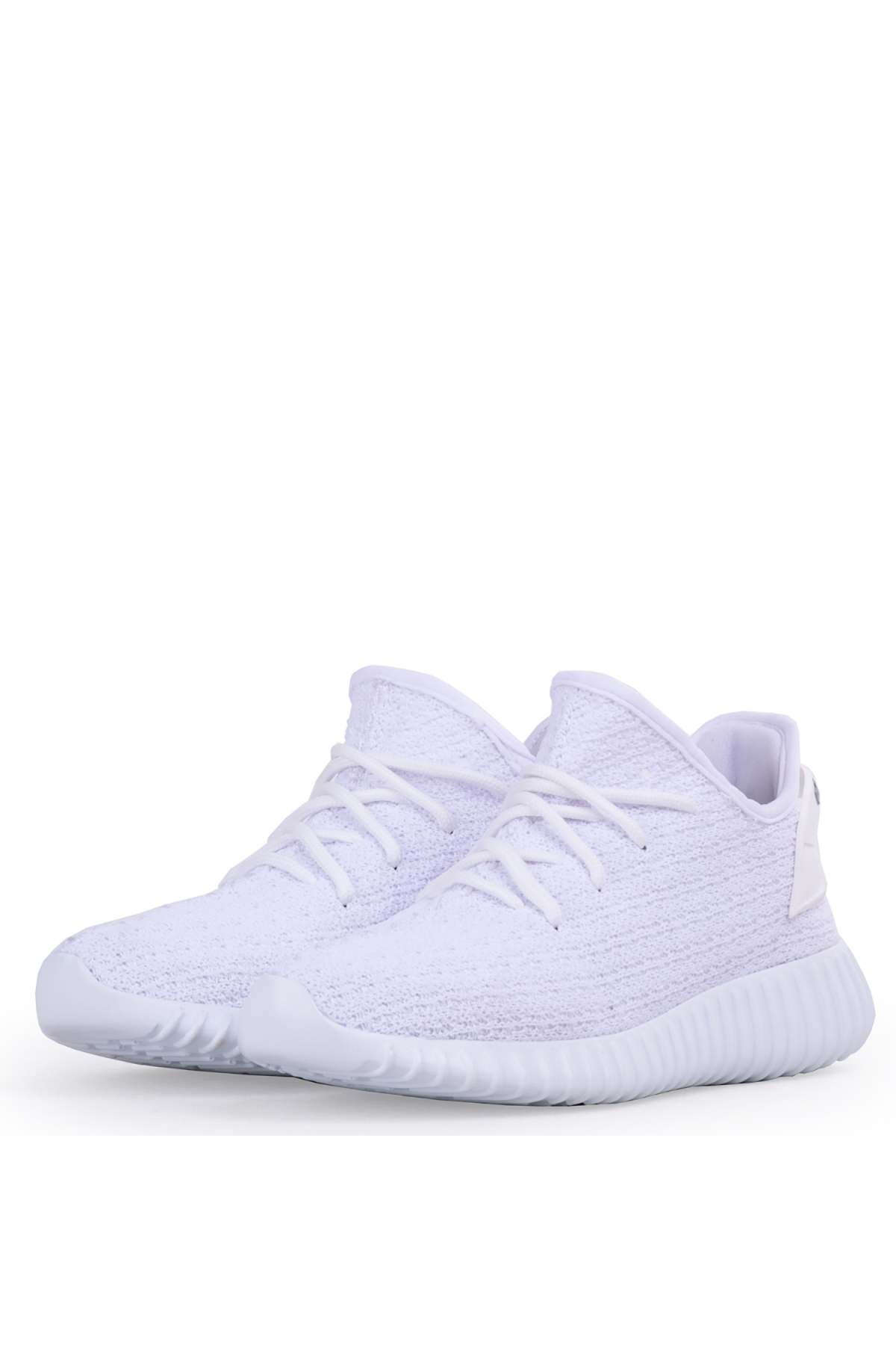 Pierre Cardiin Erkek Spor Aakkabı Yazlık Yeezy Bağsız Beyaz - Görsel 3