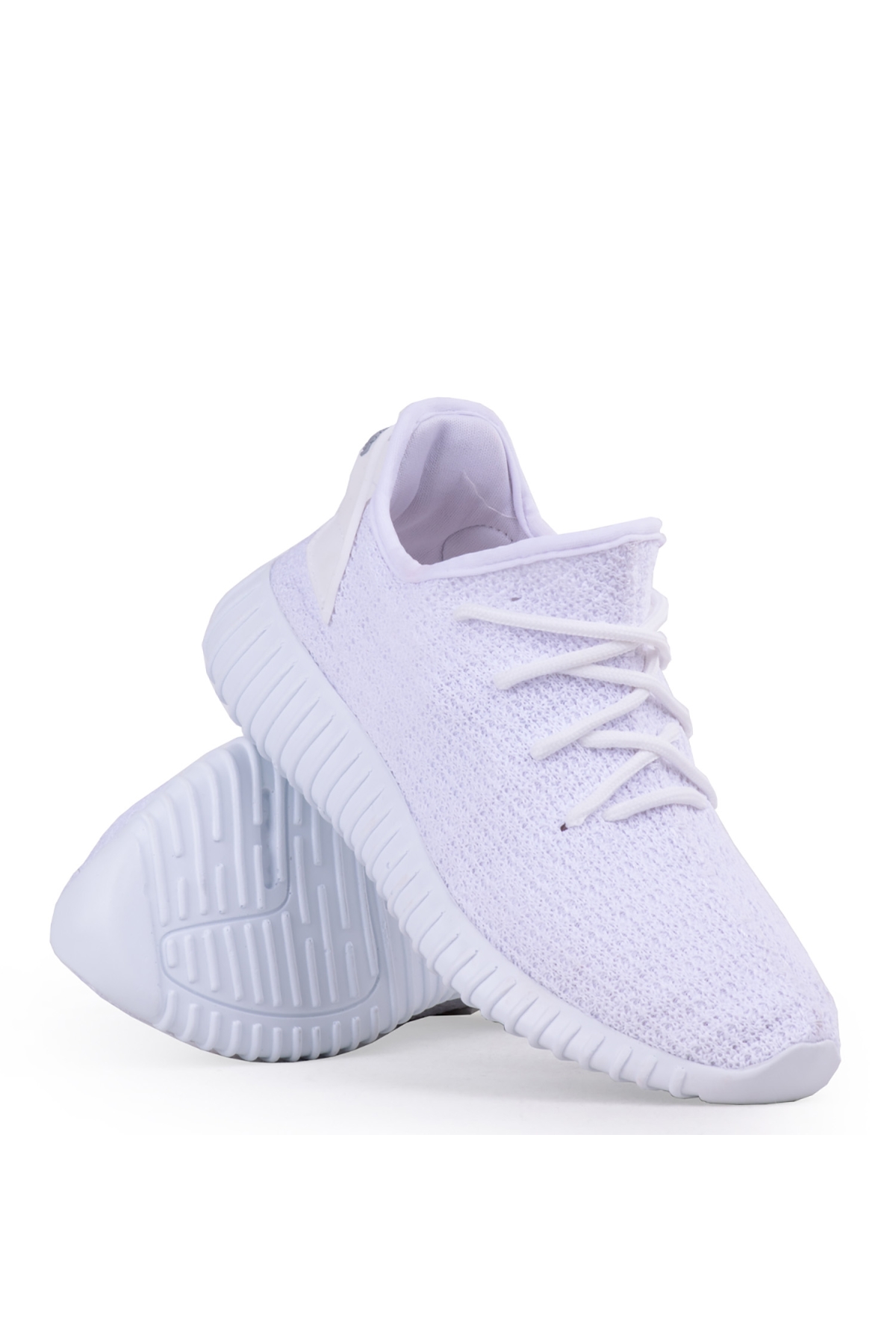 Pierre Cardiin Erkek Spor Aakkabı Yazlık Yeezy Bağsız Beyaz - Görsel 4
