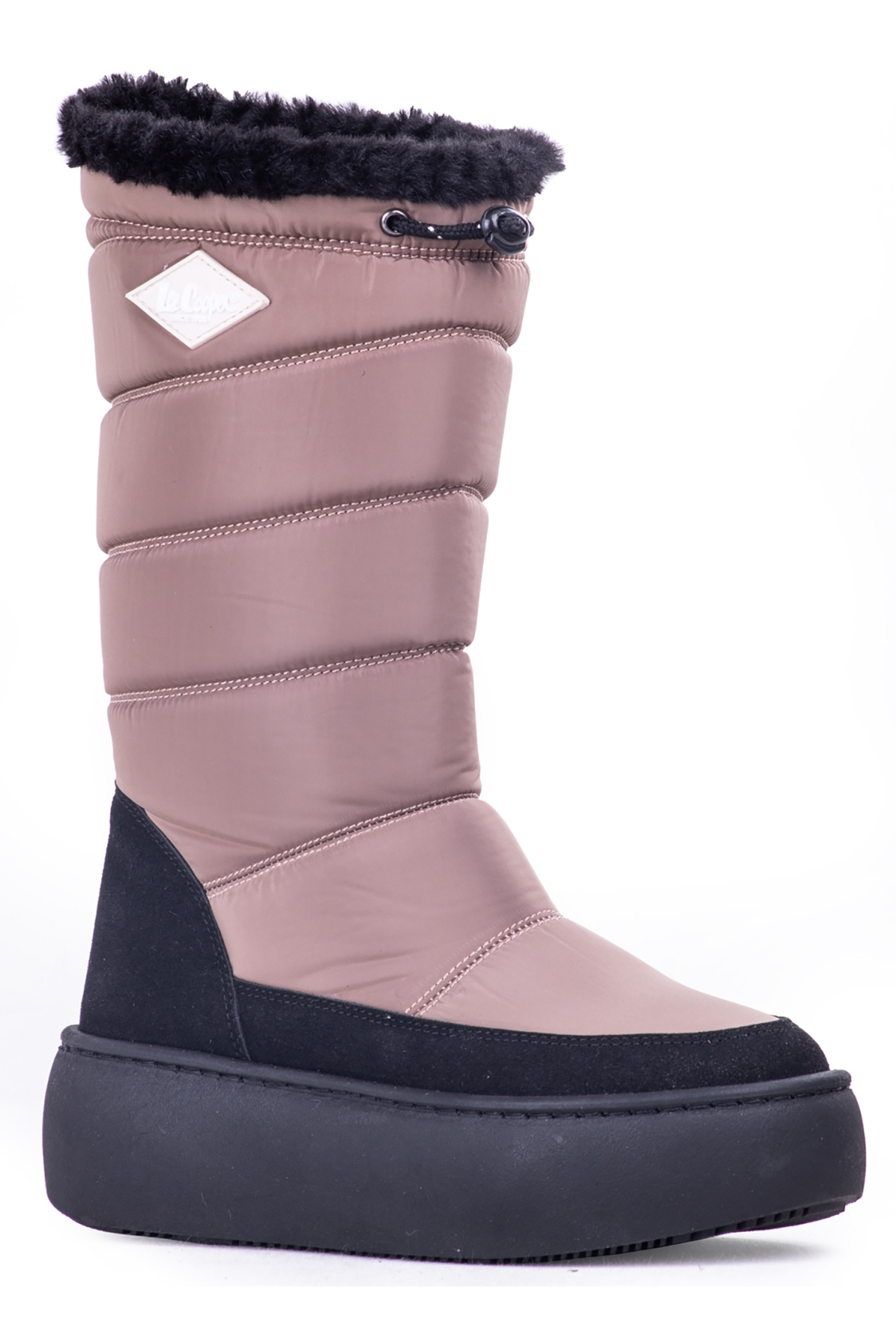 31070 Kadın Diz Altı İçi Yünlü Bot Vizon - Görsel 2