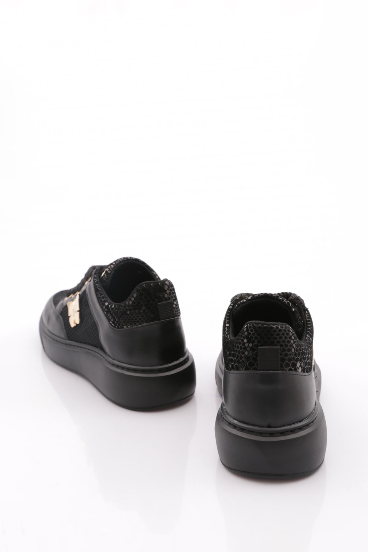 B1007 Kadin Fileli Aksesuarli Sneakers Ayakkabi - Görsel 4