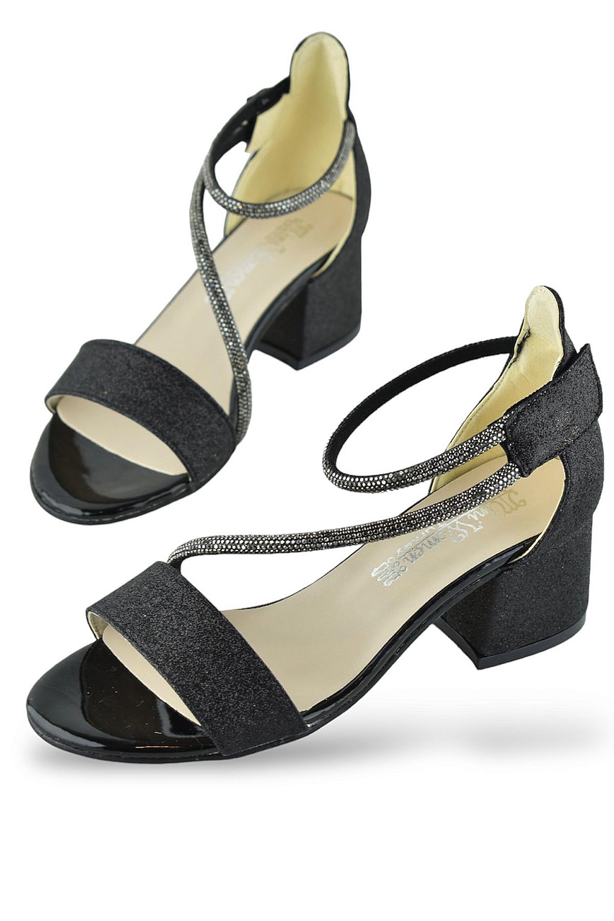 259 Abiye Kız Çocuk Topuklu Ayakkabı Düğünlük Nişan Abiye Elbise Ayakkabısı - Görsel 6