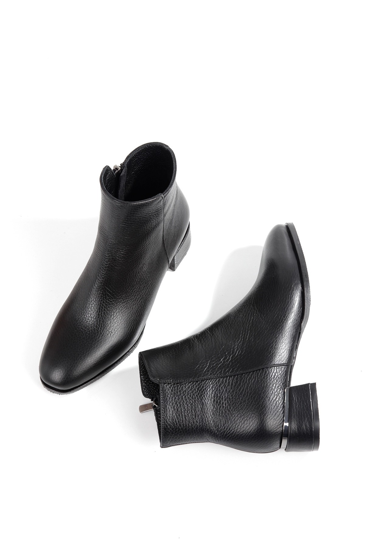 Raquel Hakiki Deri Kısa Topuklu Bot - Görsel 3