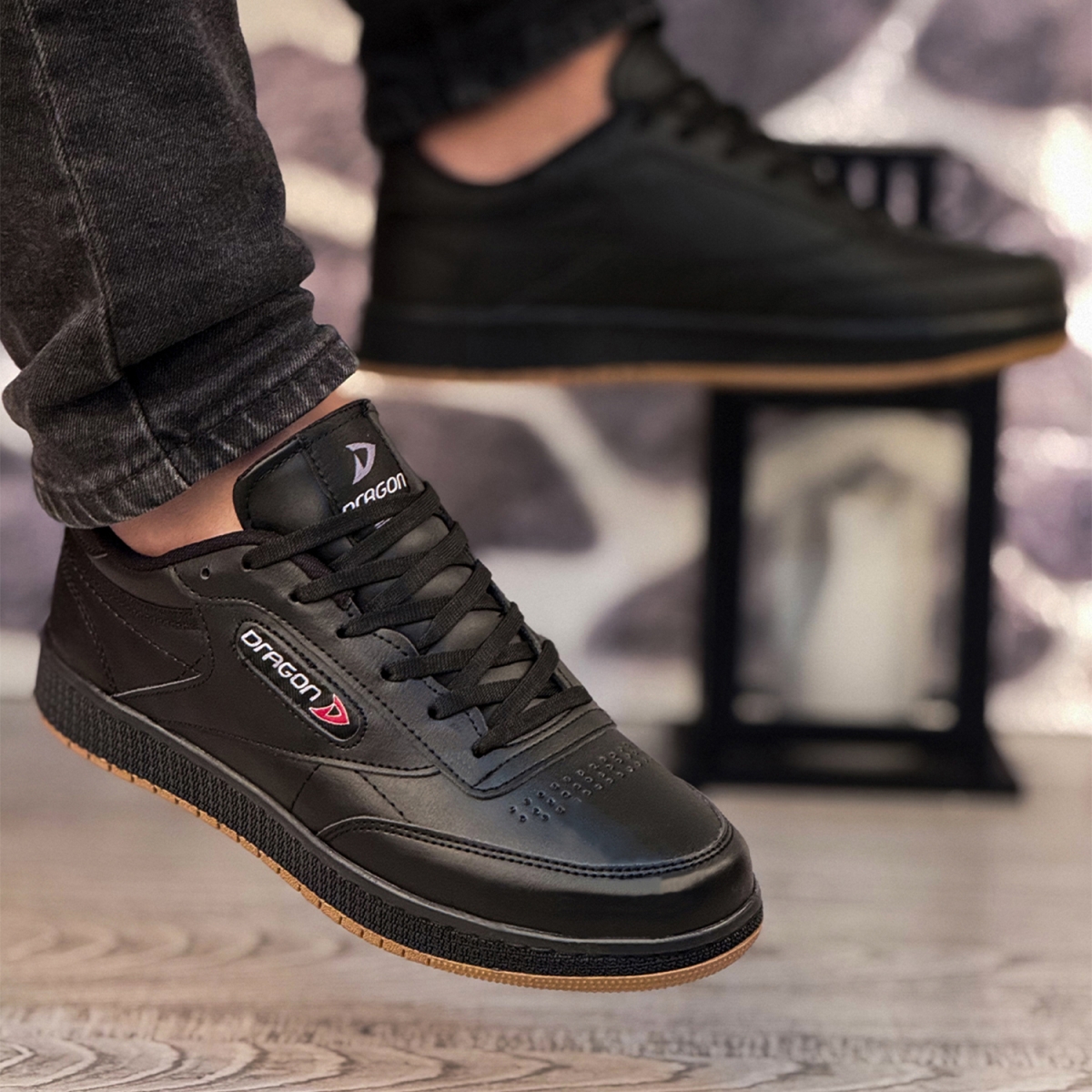 Dragon Erkek Sneaker Spor Ayakkabı Siyah Cilt Fiyatları | Flo
