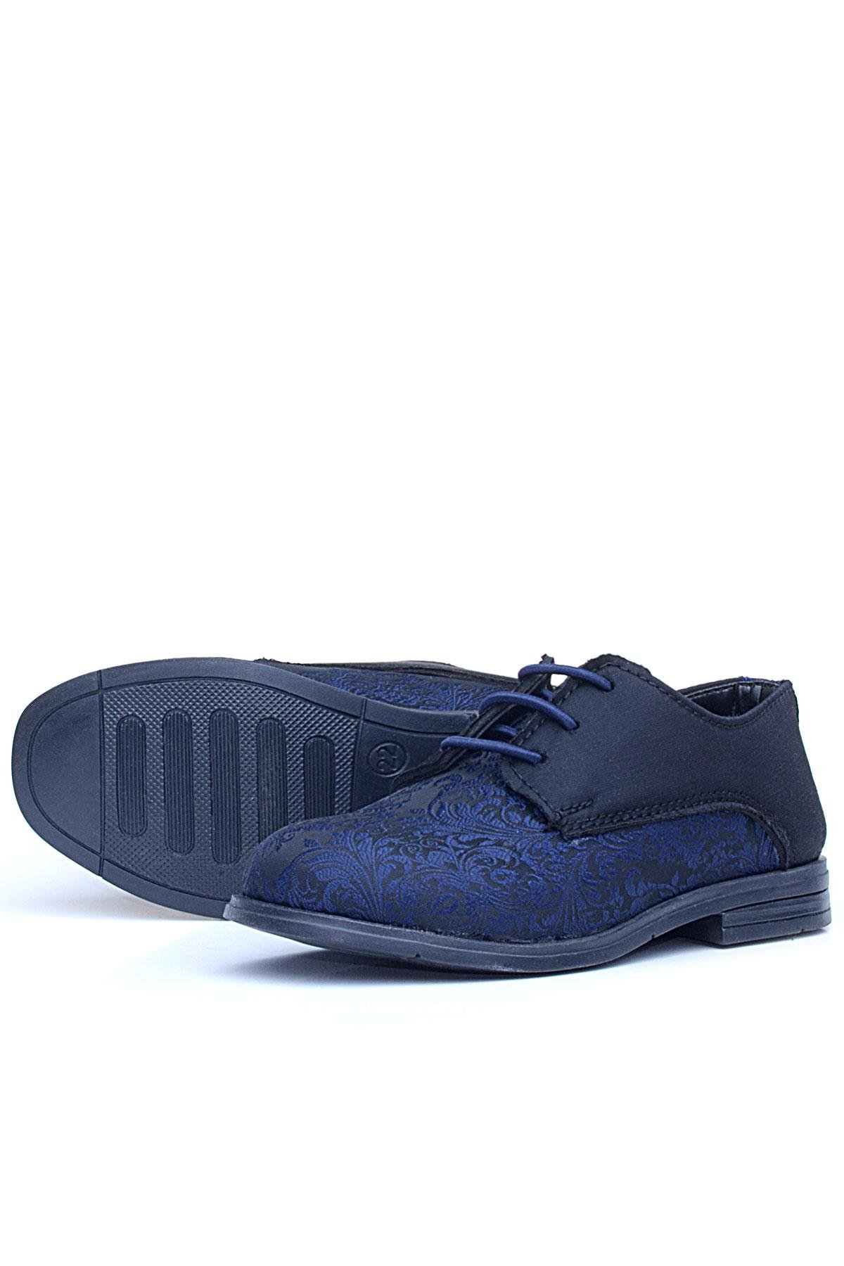 Lacivert Siyah Bağcıklı Takım Elbise Klasik Çocuk Ayakkabı - Görsel 7