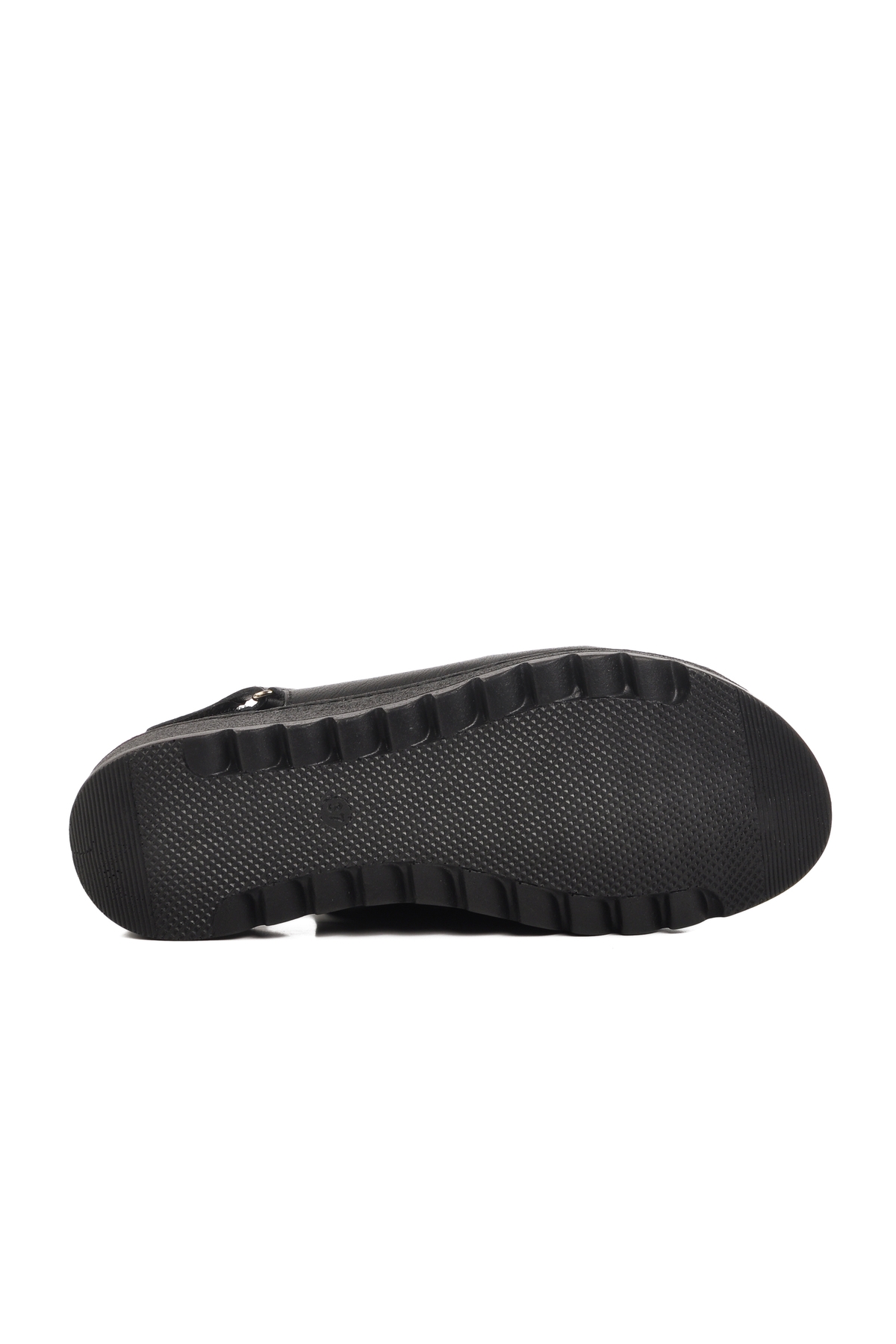 Siyah Hakiki Deri Cırtlı Kadın Sandalet Z265 Z - Görsel 6