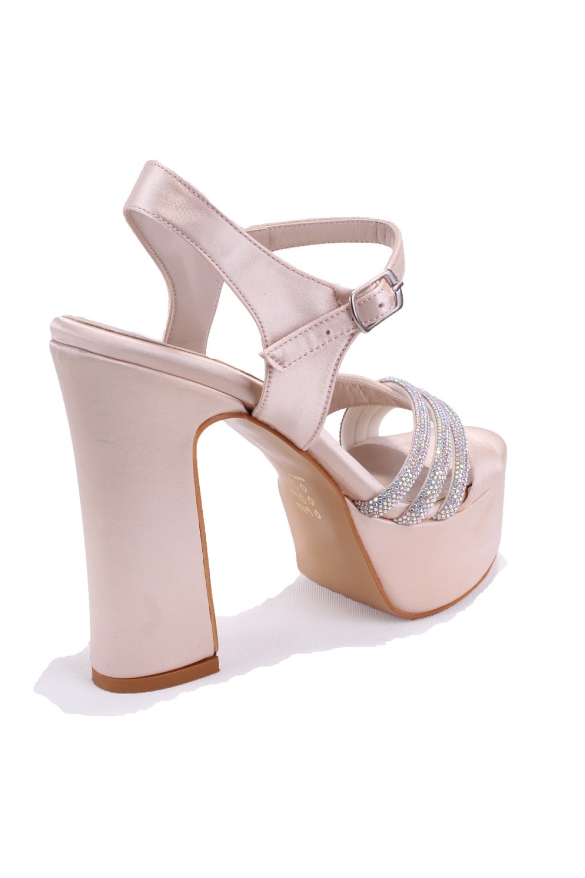 DZA07-337351 Ten Saten Platform Topuklu Kadın Ayakkabı - Görsel 5