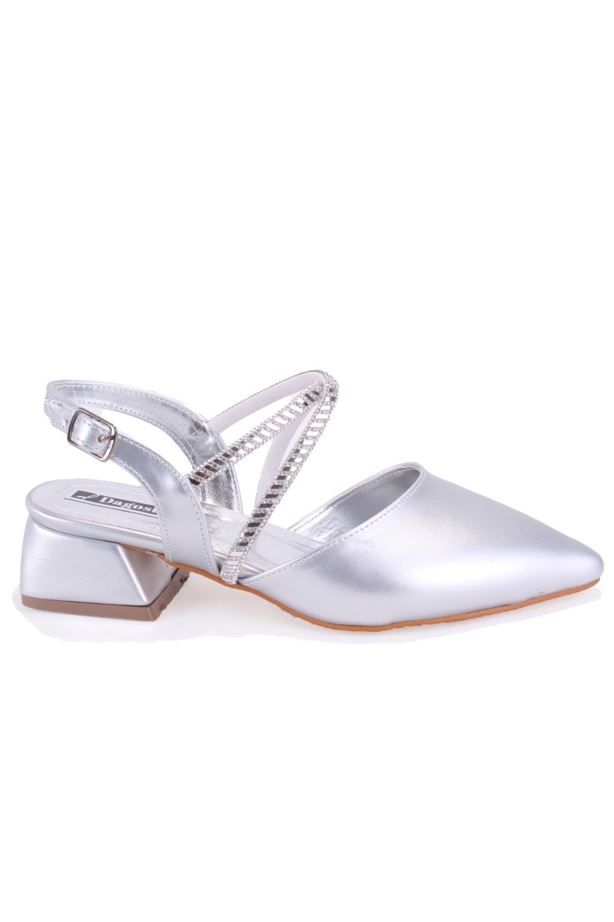 DZA07-1143311 Gümüş Klasik Topuklu Kadın Ayakkabı - Görsel 3
