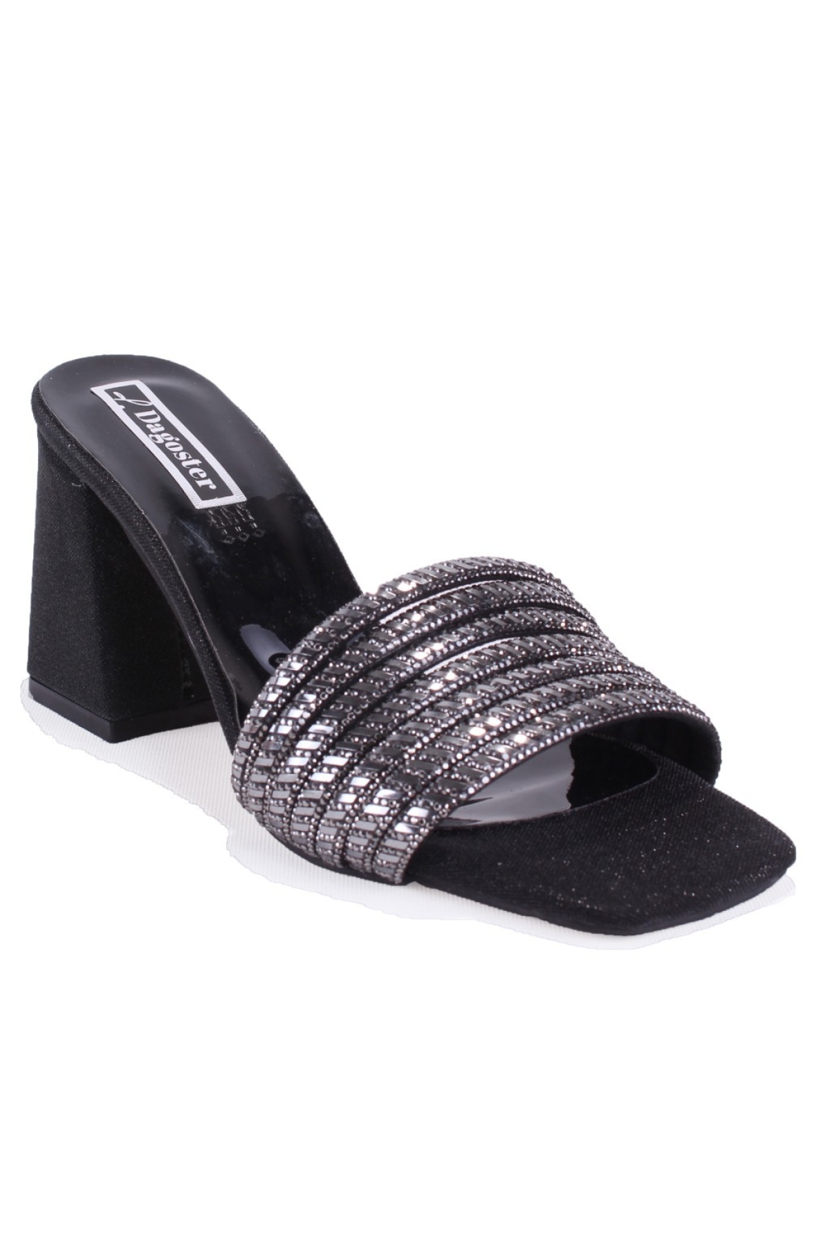 DZA07-1284108 Siyah Topuklu Abiye Kadın Terlik - Görsel 2