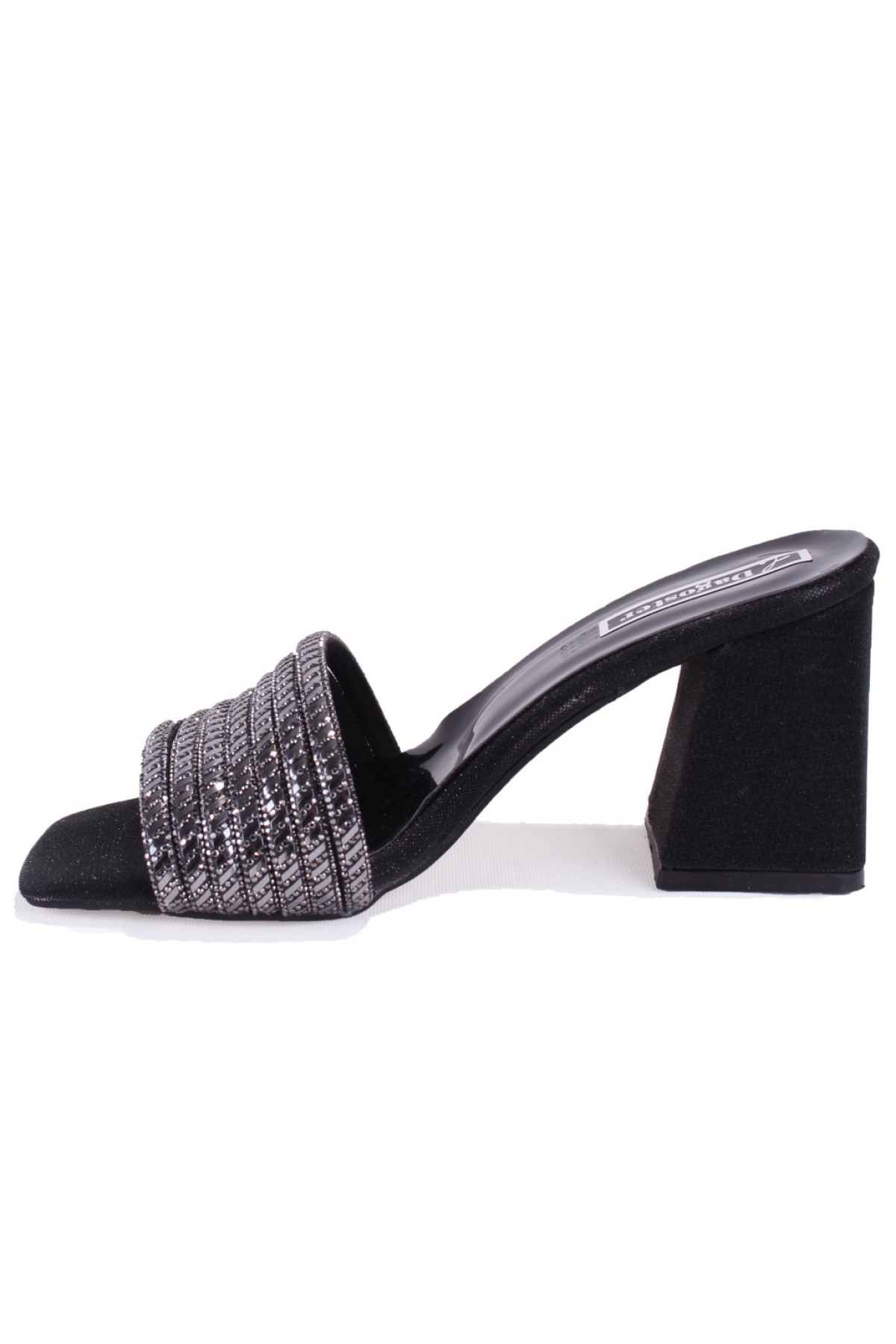 DZA07-1284108 Siyah Topuklu Abiye Kadın Terlik - Görsel 4
