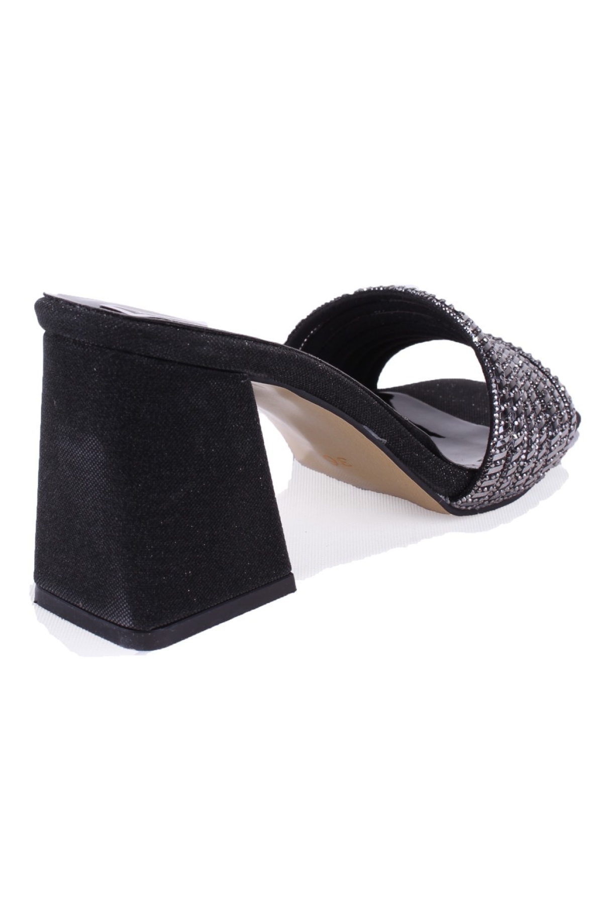 DZA07-1284108 Siyah Topuklu Abiye Kadın Terlik - Görsel 5
