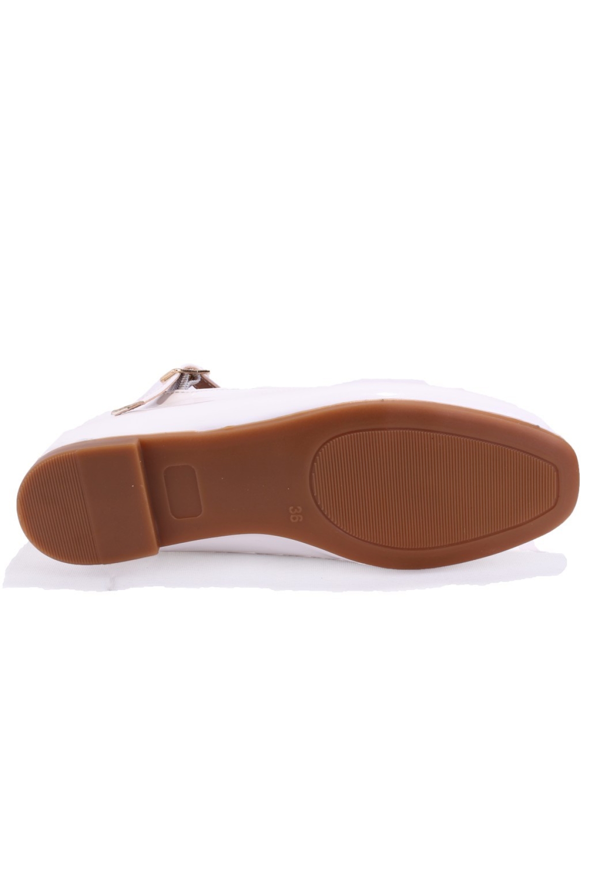 DZA07-115055 Beyaz Rugan Günlük Babet Kadın Ayakkabı - Görsel 5