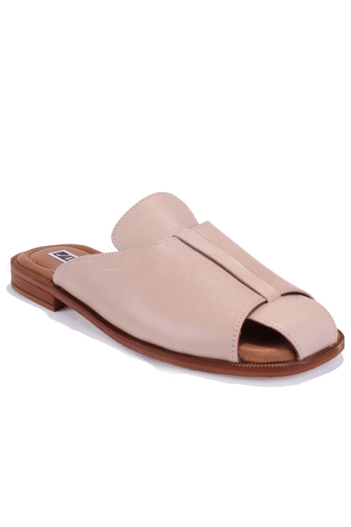 DZA07-60216229 Bej Günlük Ortopedik Deri Spor Kadın Terlik - Görsel 2