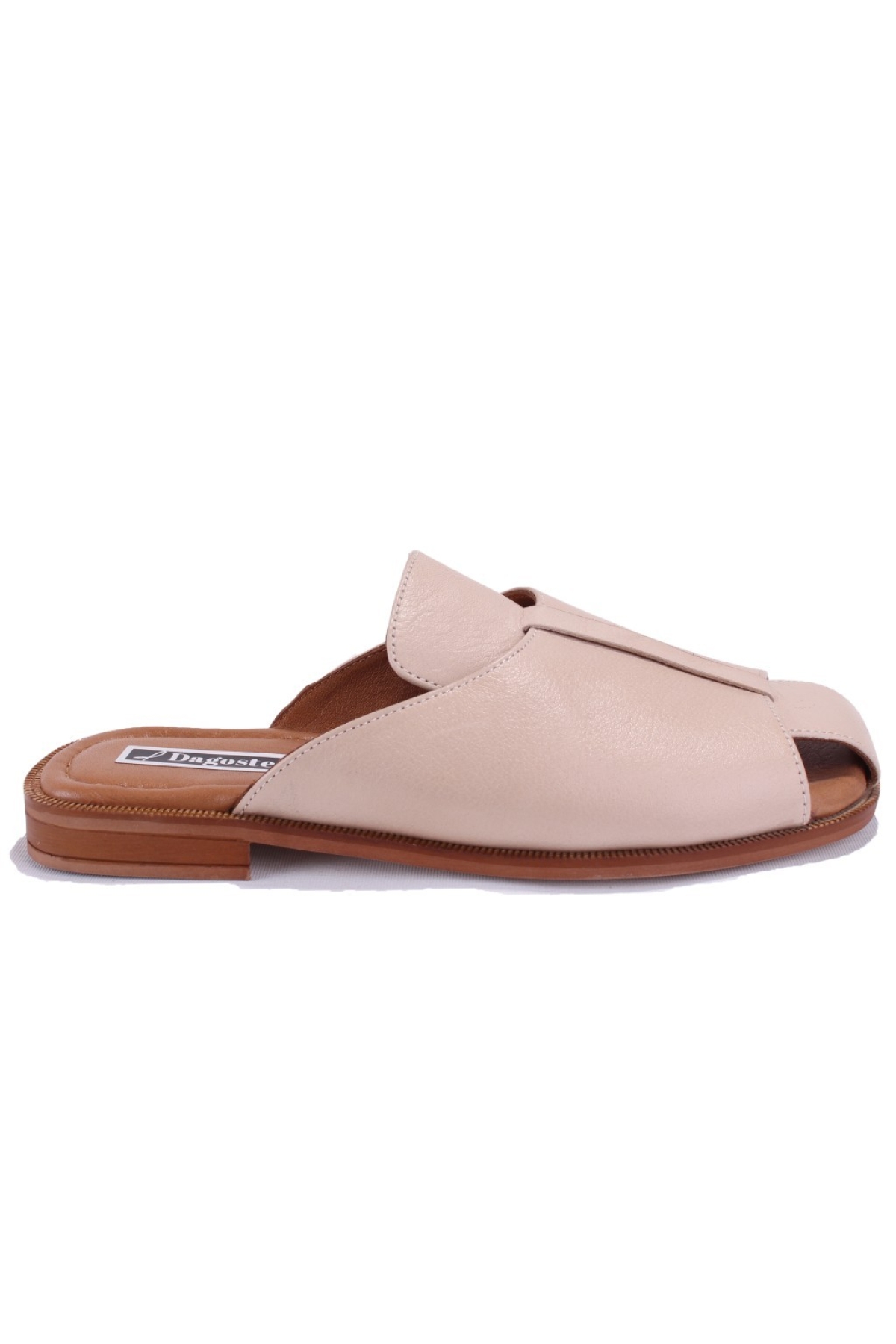 DZA07-60216229 Bej Günlük Ortopedik Deri Spor Kadın Terlik - Görsel 3