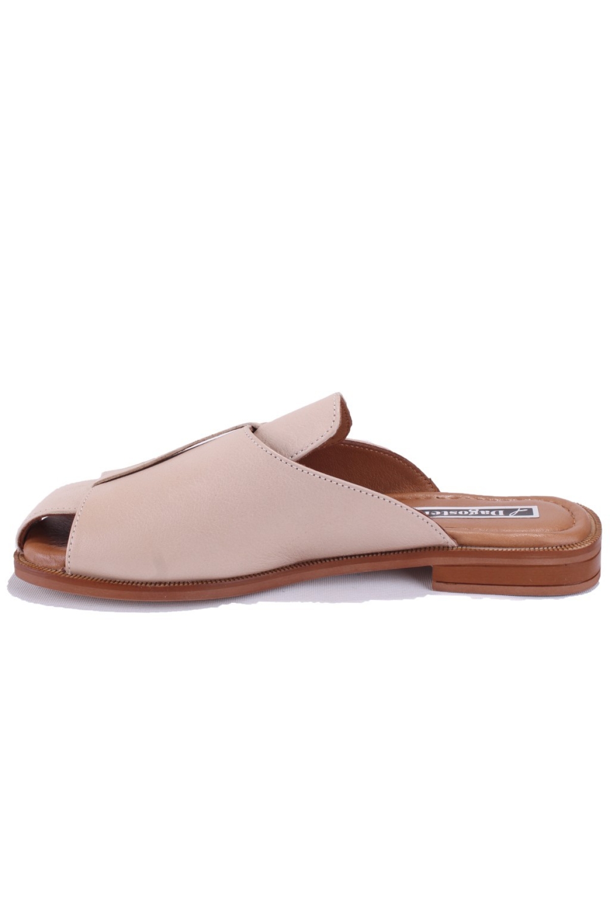 DZA07-60216229 Bej Günlük Ortopedik Deri Spor Kadın Terlik - Görsel 4