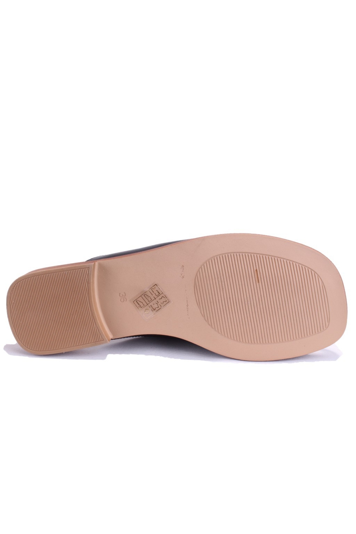 DZA07-60216229 Siyah Günlük Ortopedik Deri Spor Kadın Terlik - Görsel 5