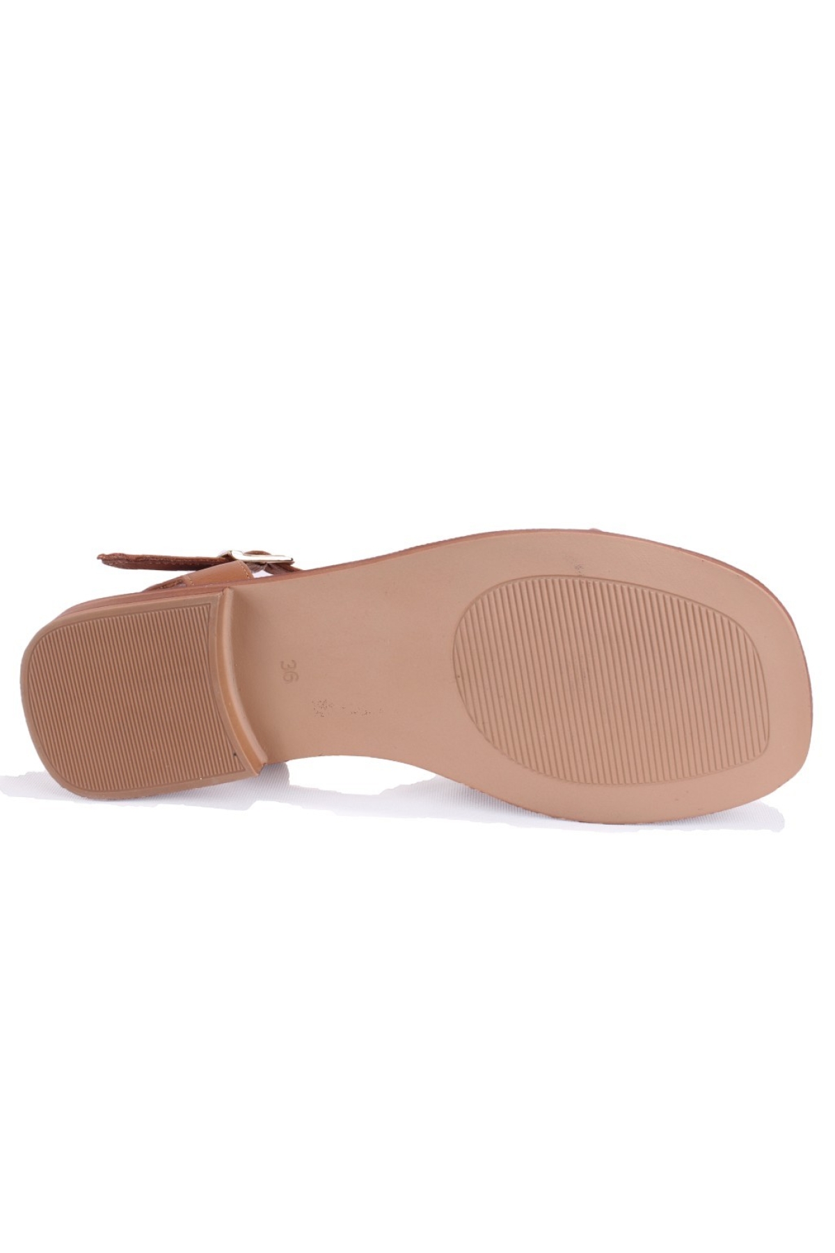 DZA07-60216243 Taba Günlük Ortopedik Deri Spor Kadın sandalet - Görsel 5