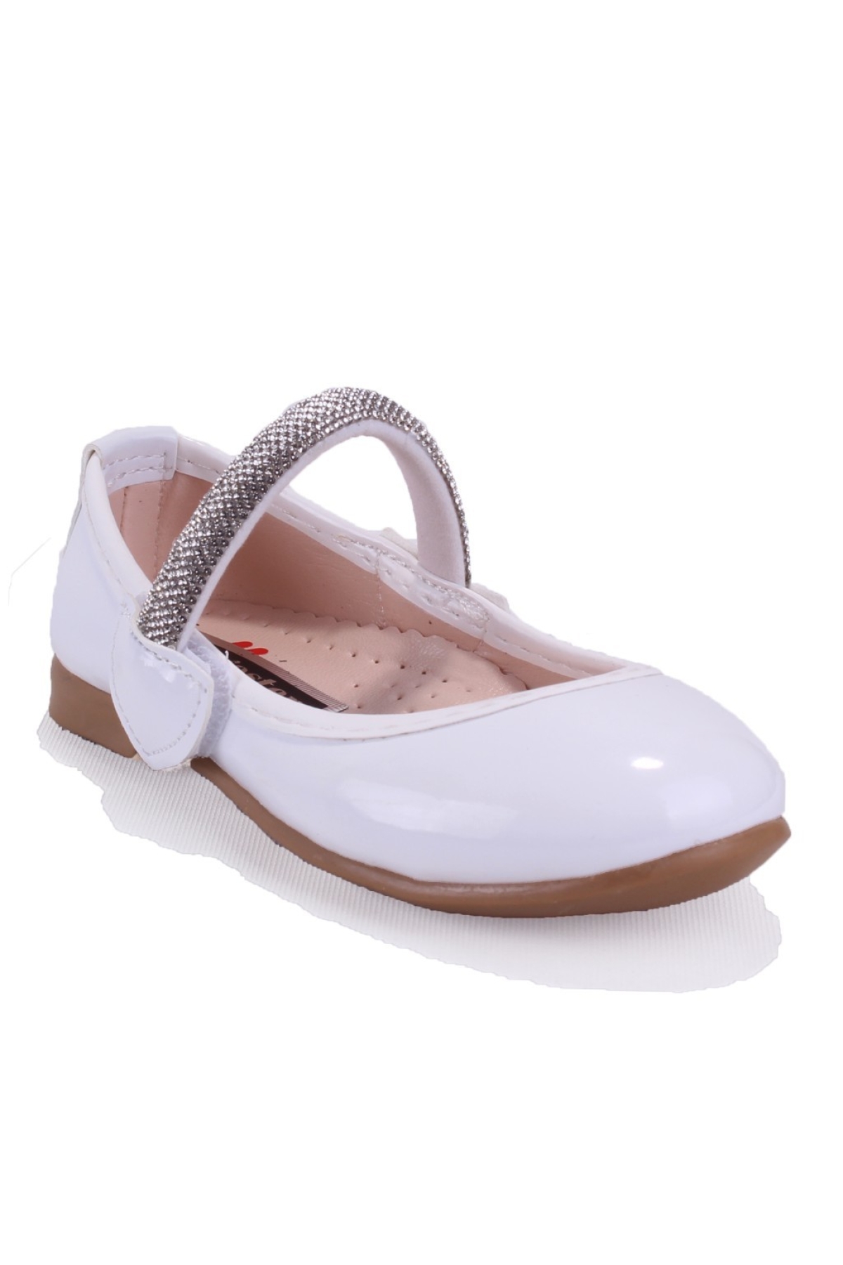 DJA76-HY10005 Beyaz Rugan Ortopedik Kız Çocuk Babet Ayakkabı - Görsel 2