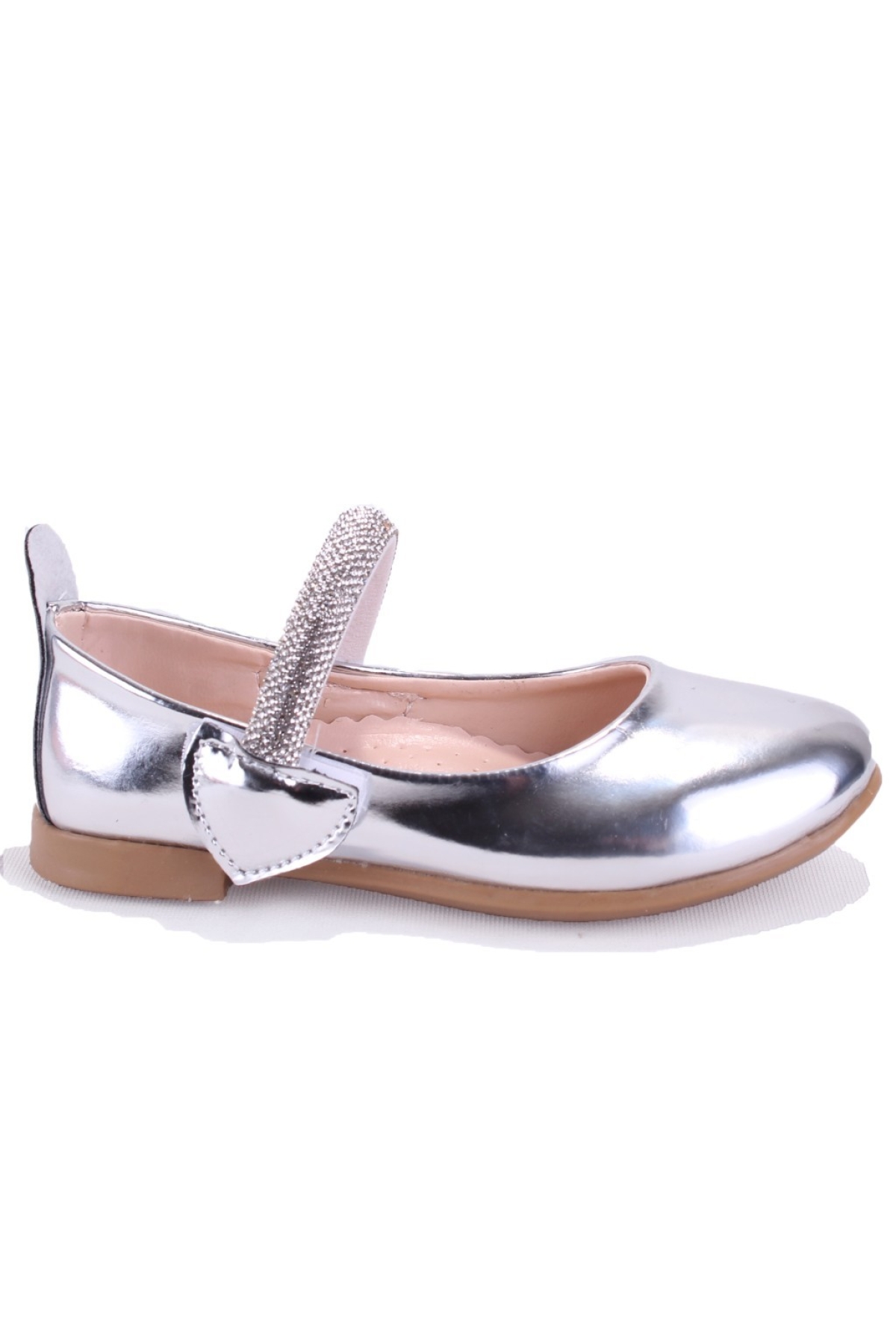 DJA76-HY10005 Gümüş Ayna Ortopedik Kız Çocuk Babet Ayakkabı - Görsel 3