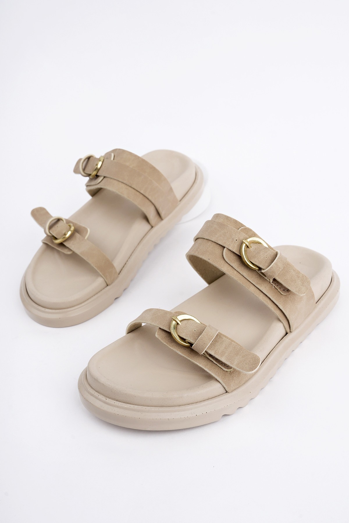 OVELA Çift Bantlı Ayarlanabilir Kemerli Günlük Kadın Terlik - Görsel 6